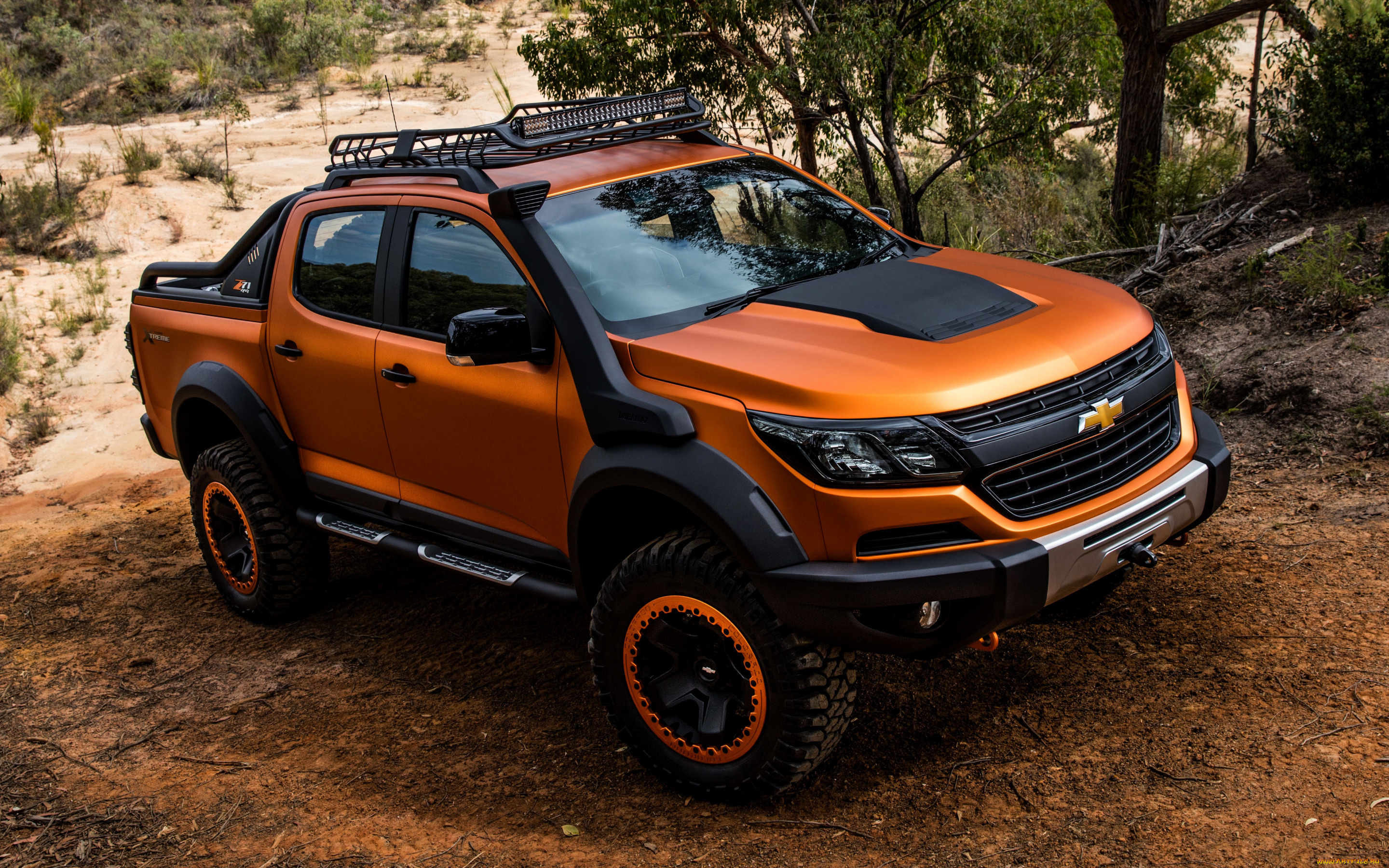 chevrolet, colorado, xtreme, concept, автомобили, chevrolet, colorado, xtreme, concept, вид, спереди, экстерьер, оранжевый, пикап, z71, тюнинг, американские