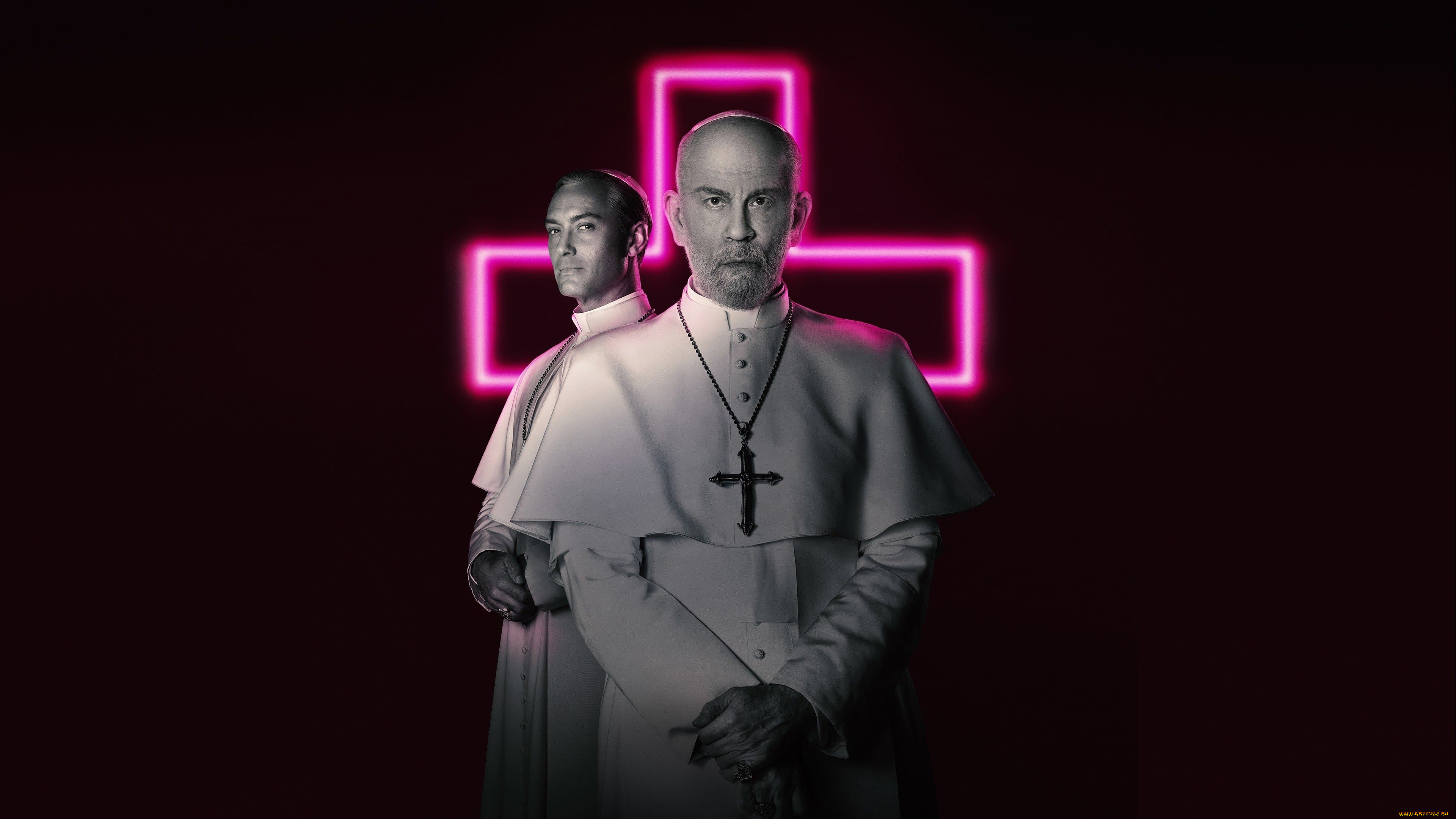 the, new, pope, , , 2019, –, 2020, , кино, фильмы, -unknown, , другое, новый, папа, сериал, постер, драма, джуд, лоу, джон, малкович, италия, франция, испания, сша, великобритания