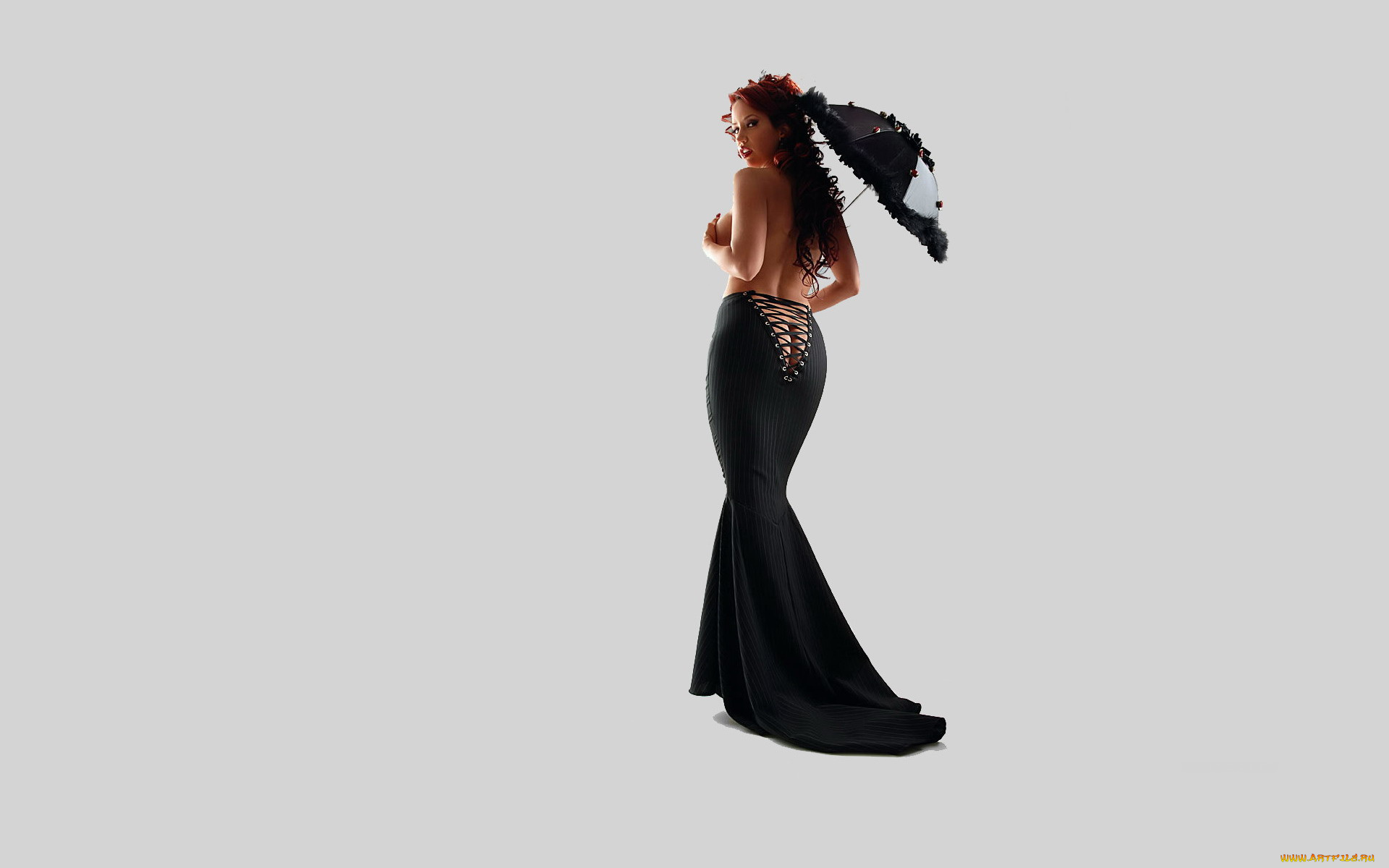 девушки, bianca, beauchamp, юбка, зонт, грудь, попа