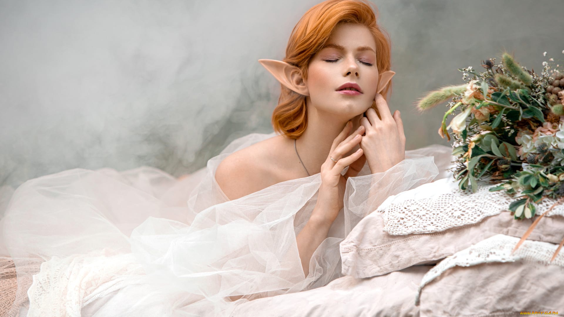 анастасия, жилина, девушки, анастасия, жилина, эльф, cosplay, красотка, девушка, модель, рыжеволосая, поза, стройная, сексуальная, флирт