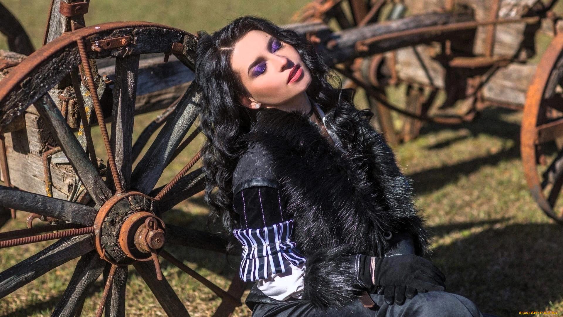 девушки, анна, шаховская, образ, косплей, наряд, мех, перчатки, телега