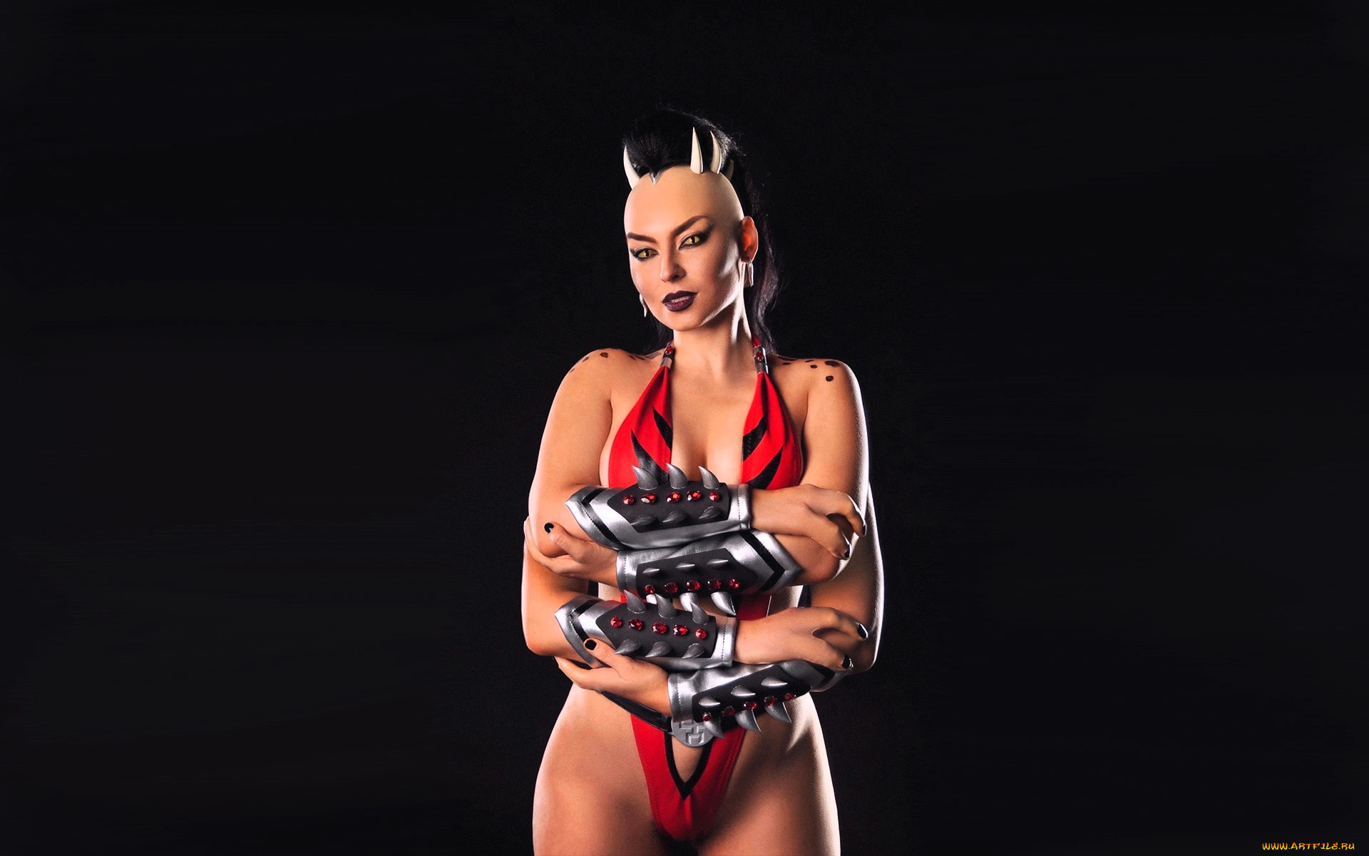 девушки, анна, шаховская, образ, косплей, купальник, руки, рога