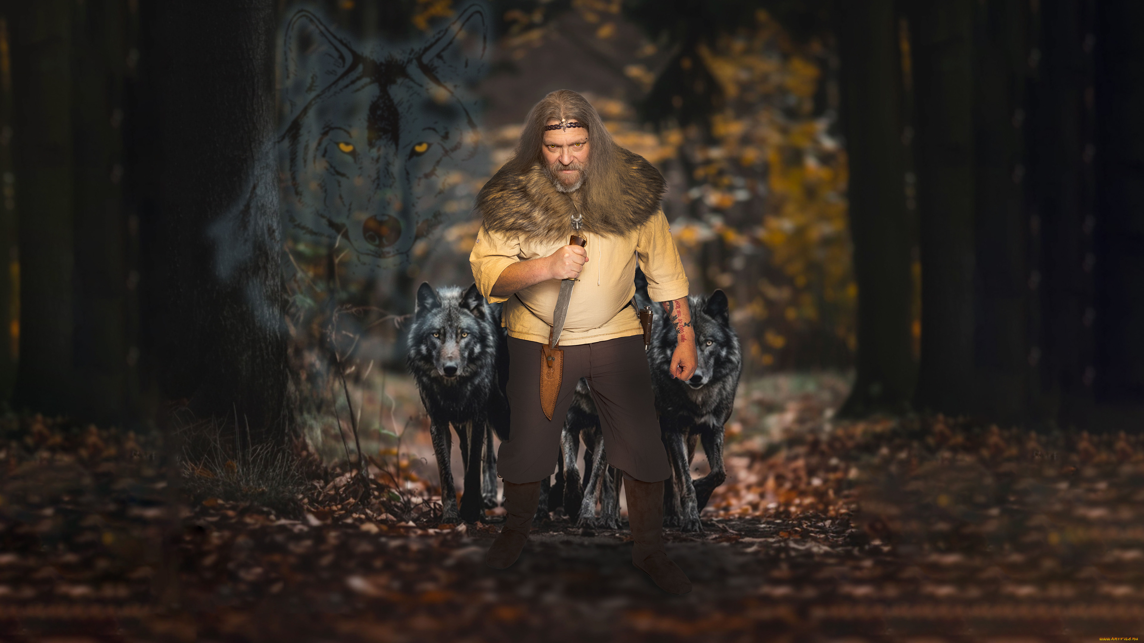 разное, компьютерный, дизайн, мужчина, волки