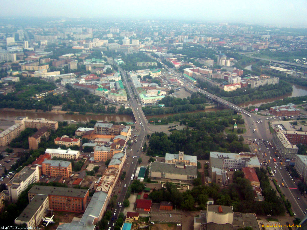 город, омск, высоты, птичьего, полета, города