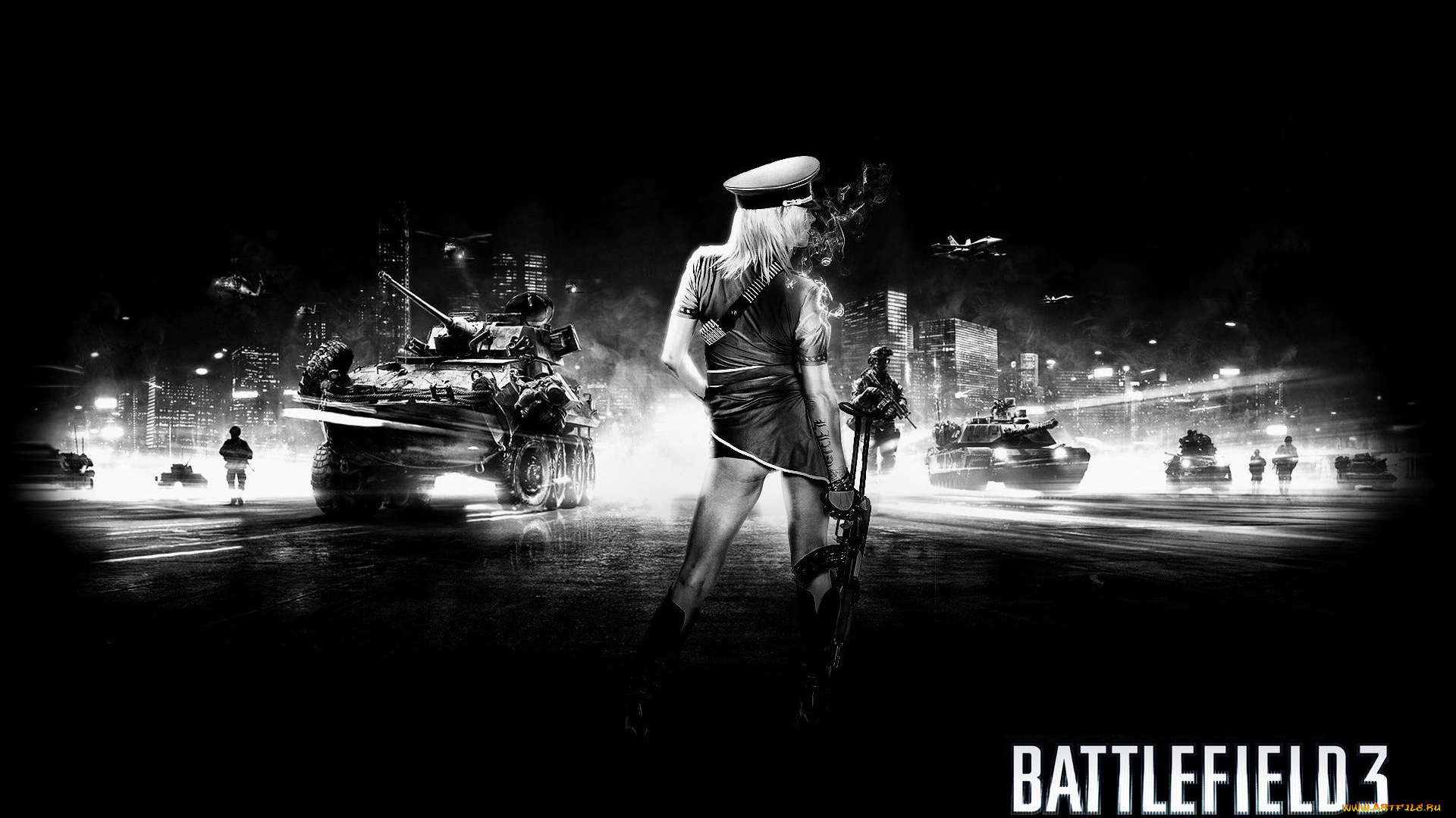 battlefield, видео, игры, девушка, танки, оружие, самолёты, солдаты, город