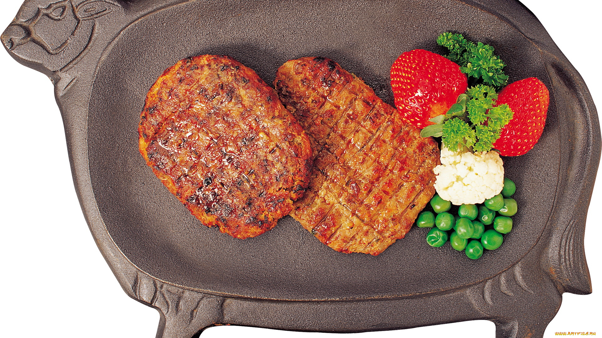 еда, мясные, блюда, клубника