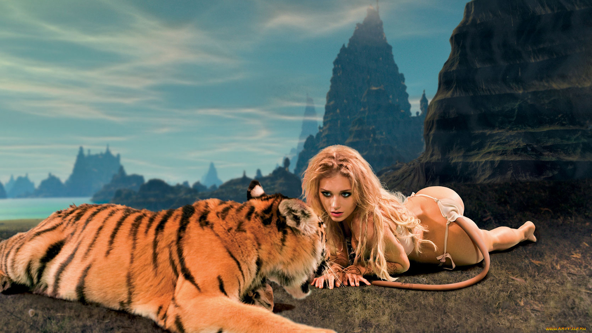 фэнтези, красавицы, чудовища, тигр, девушка, кристина, асмус