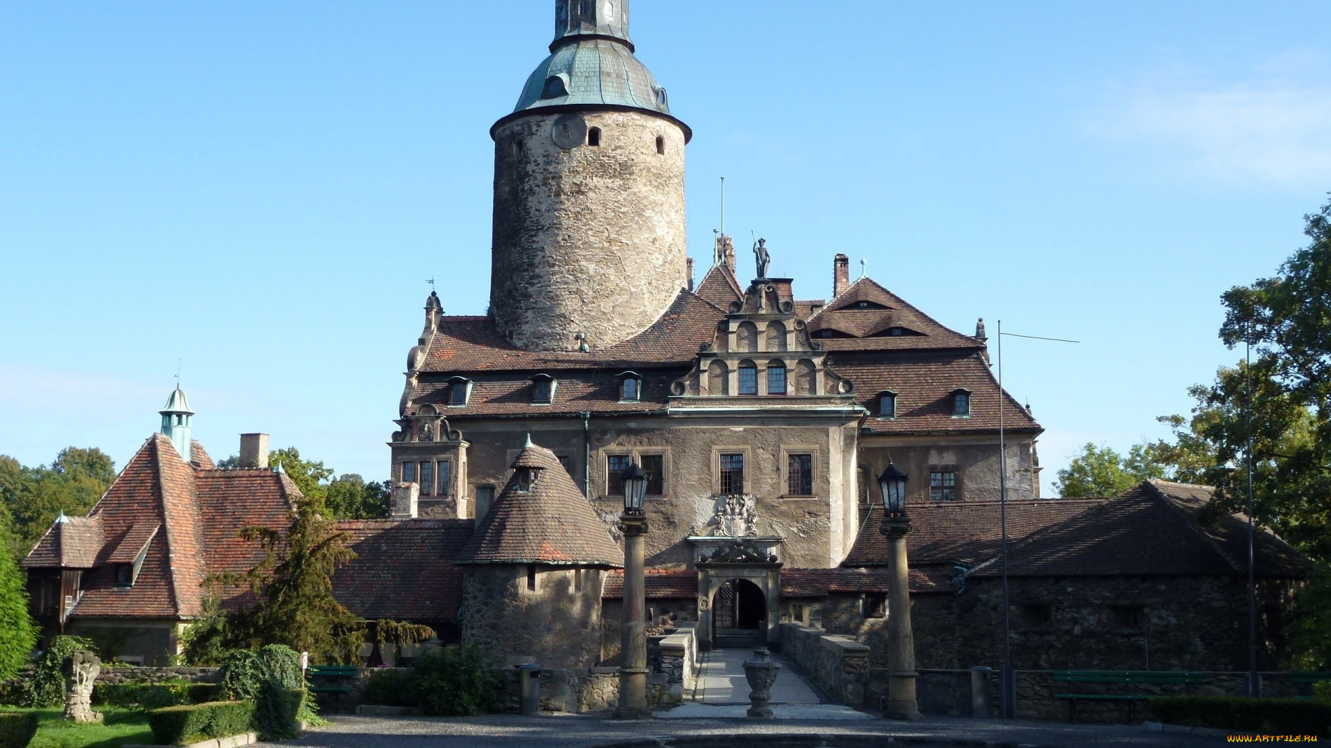 города, дворцы, замки, крепости, башня, замок, фонари, мост