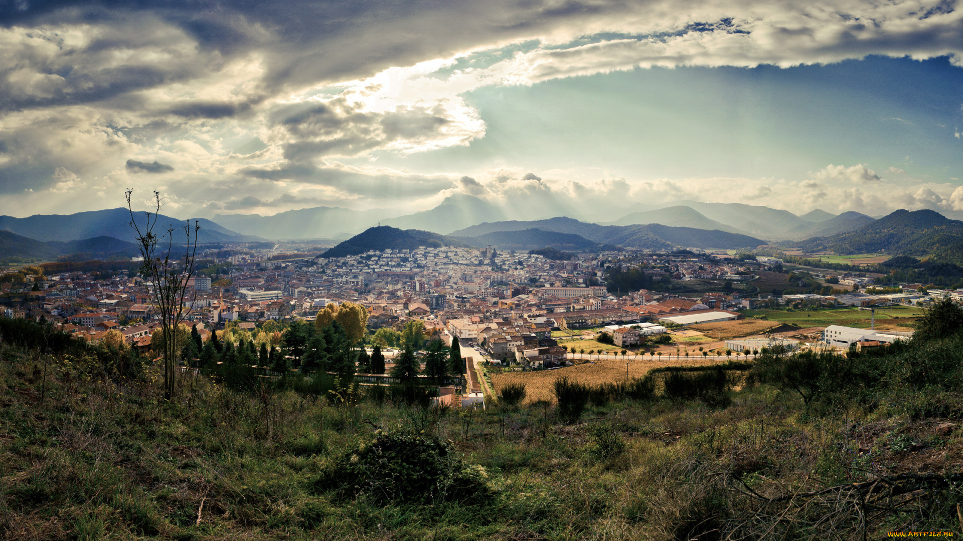 olot, spain, города, панорамы, испания, олот