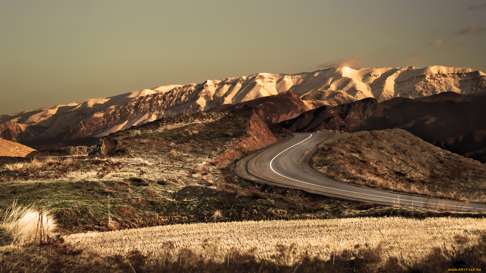 природа, дороги, поле, горы, iran