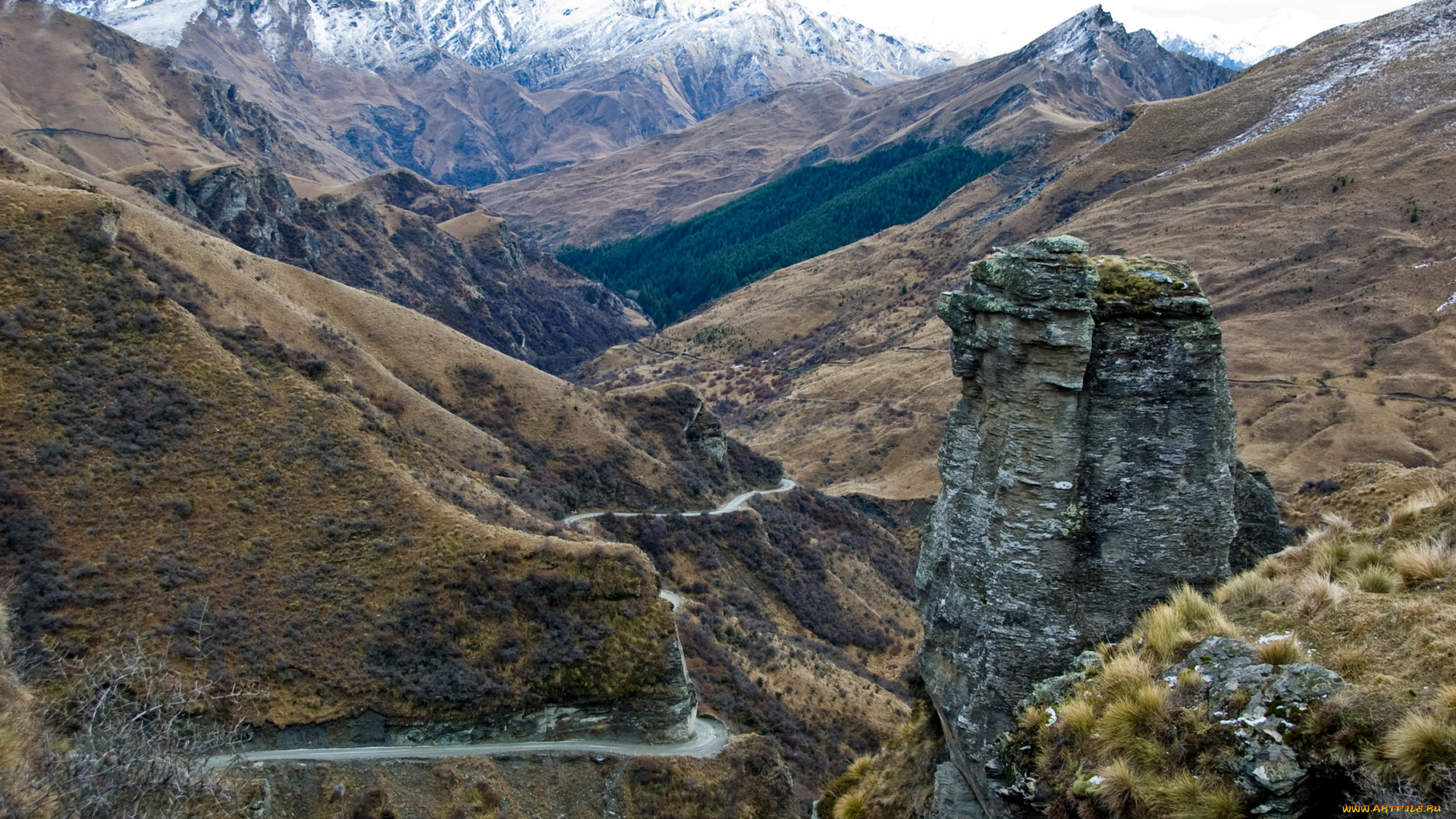 природа, горы, new, zealand, skippers, canyon, queenstown