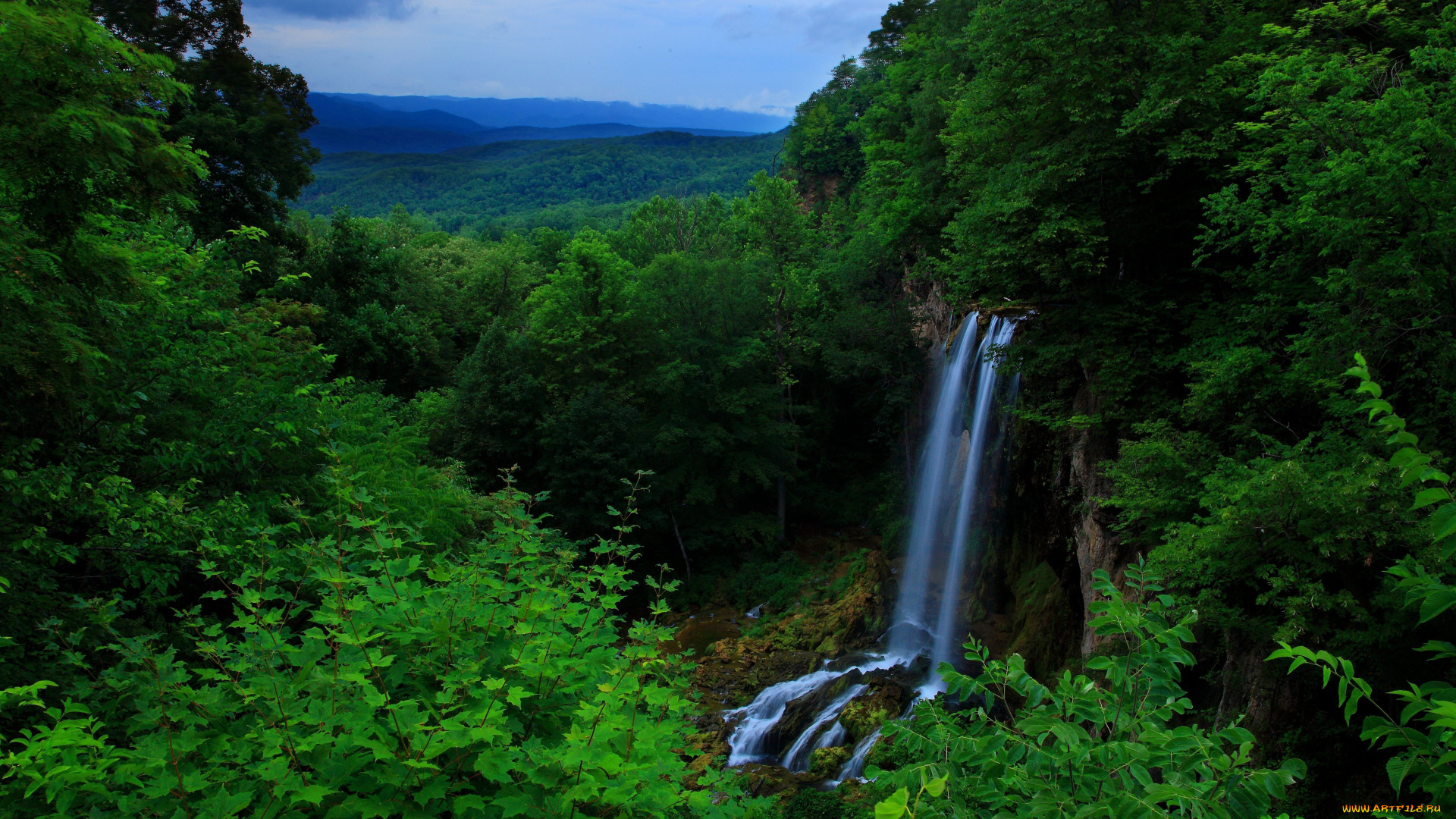 природа, водопады, пейзаж, леса