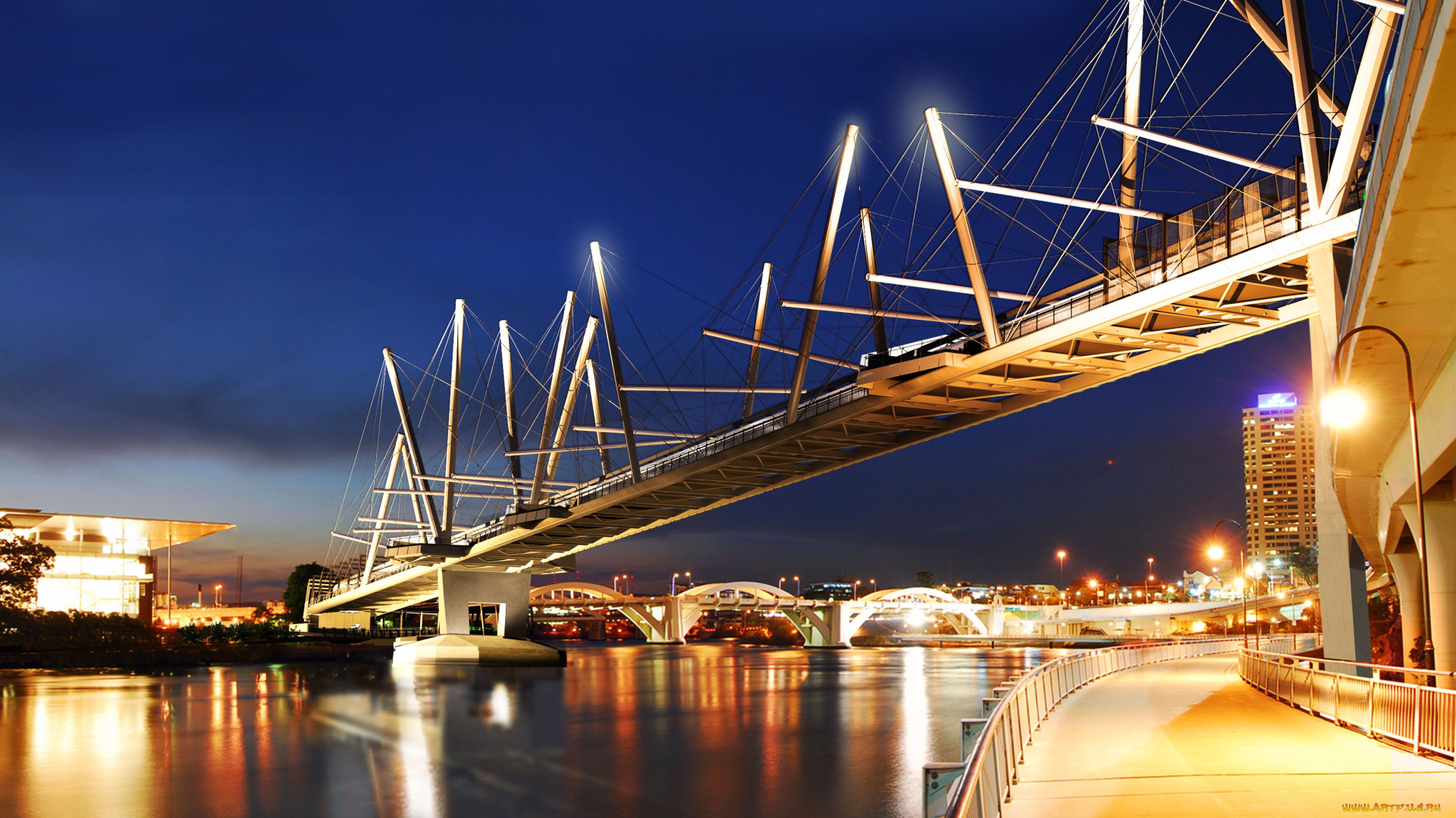 the, kurilpa, bridge, города, мосты, австралия, brisbane