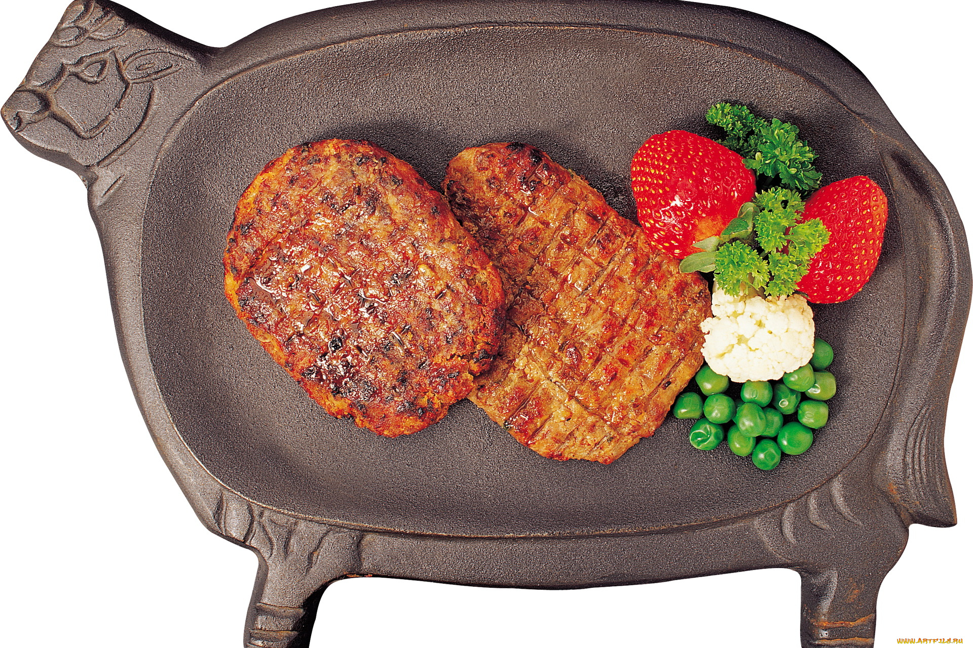 еда, мясные, блюда, клубника