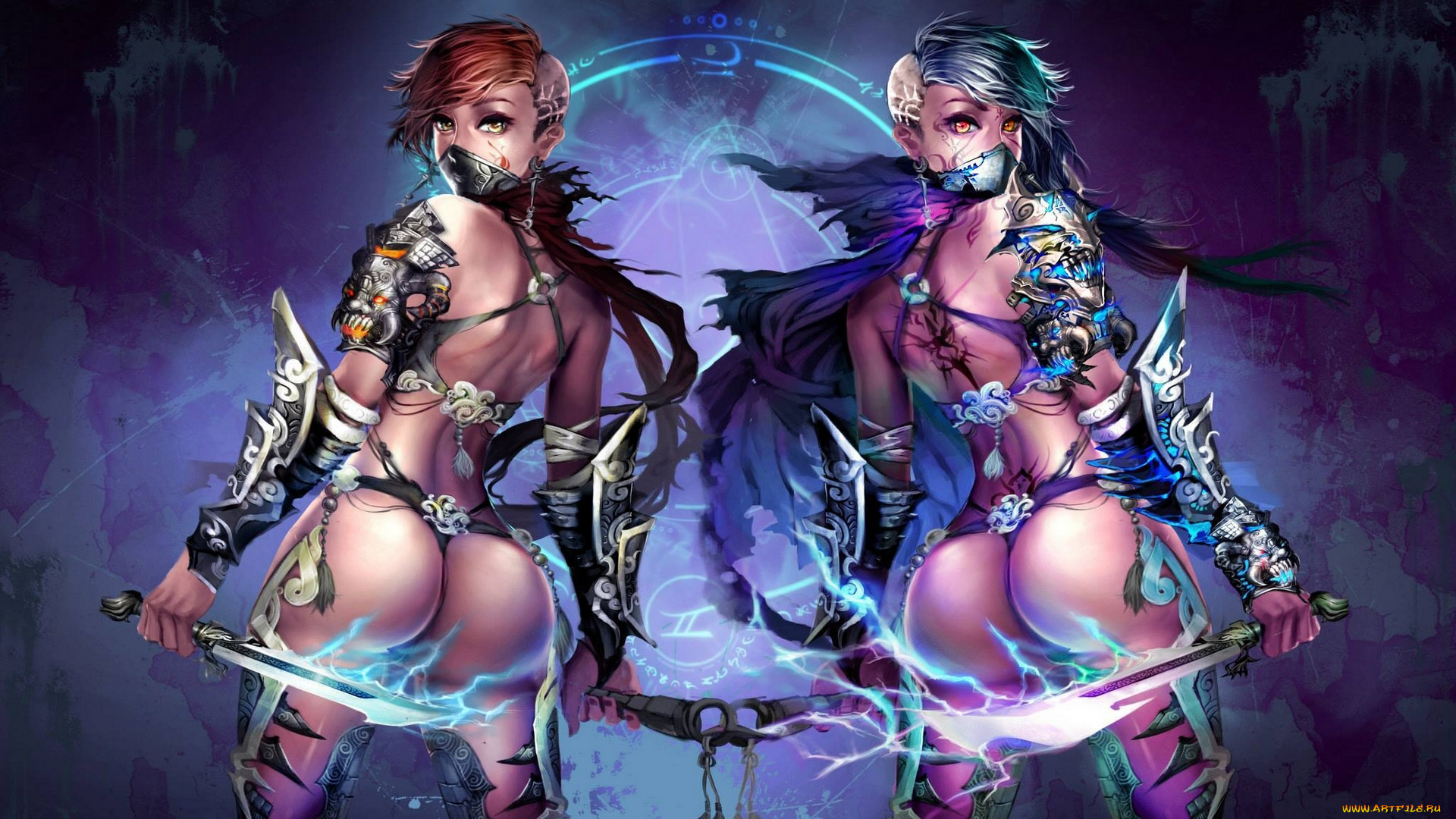 фэнтези, девушки, кинжалы, попки, магия