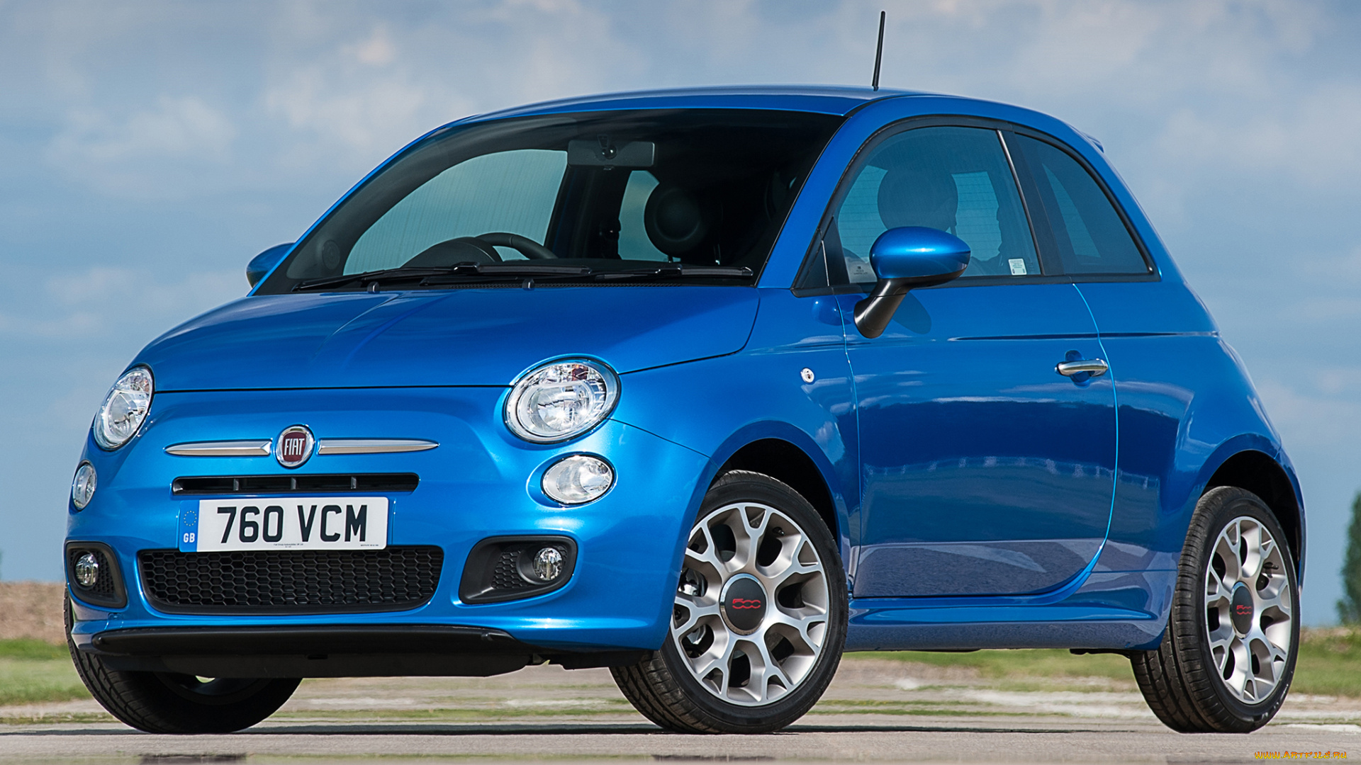 автомобили, fiat, синий, 500s, uk-spec