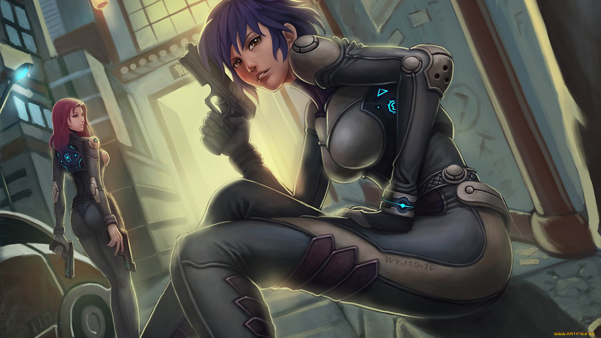 фэнтези, девушки, комбинезоны, будущее, оружие, солдаты