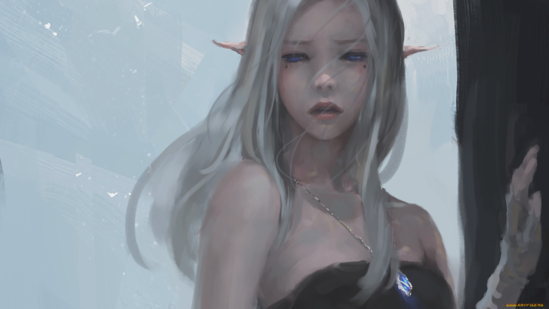 фэнтези, эльфы, кулон, девушка, эльф