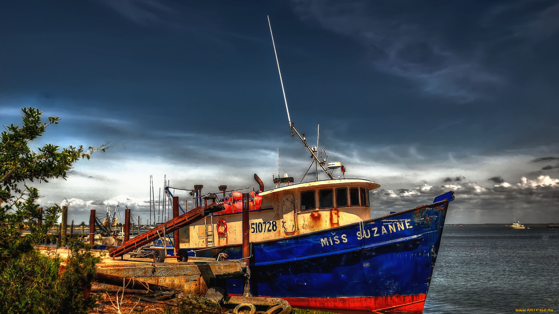 корабли, другое, причал, рыболов