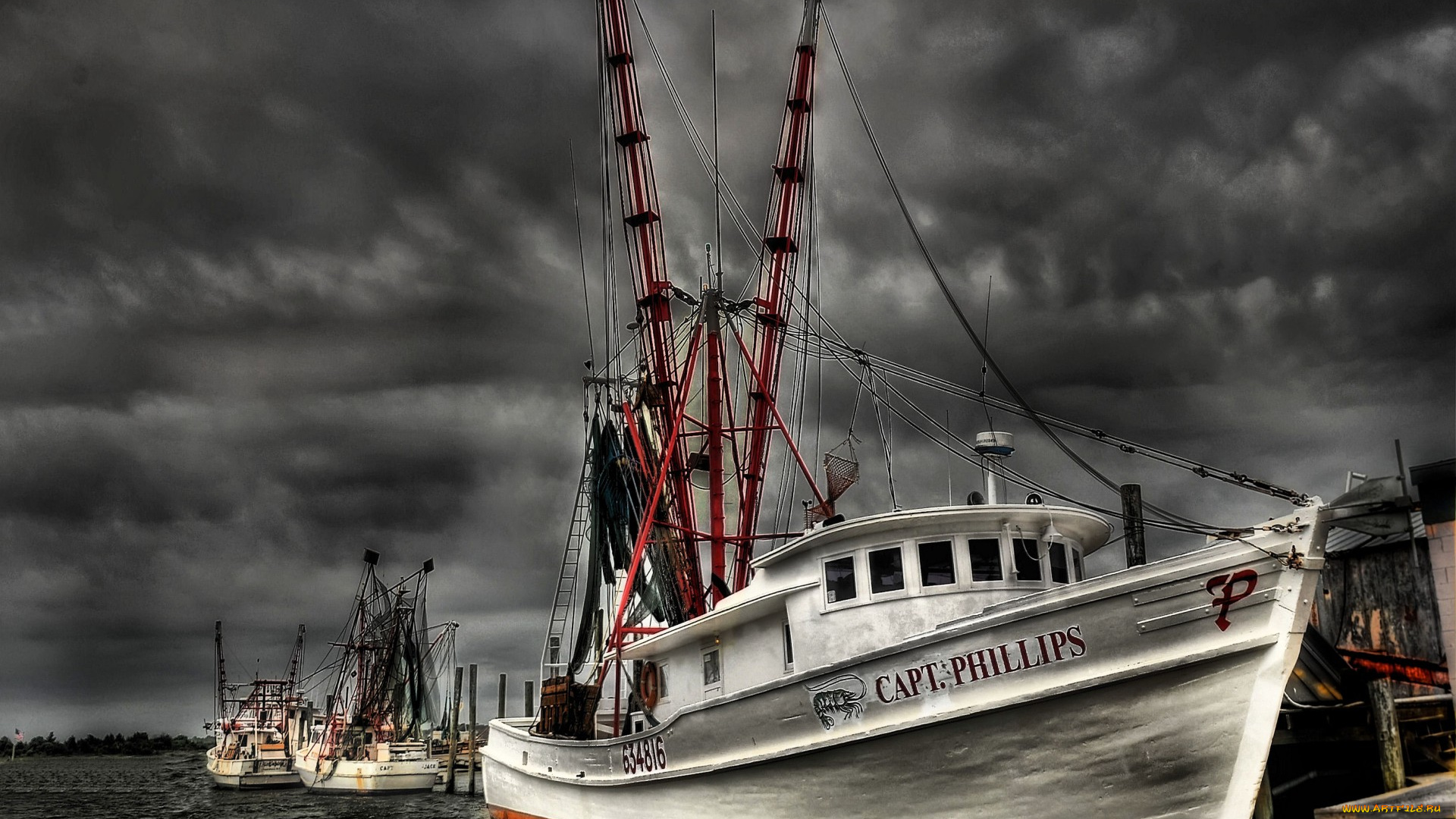 корабли, другое, причал, рыболовы