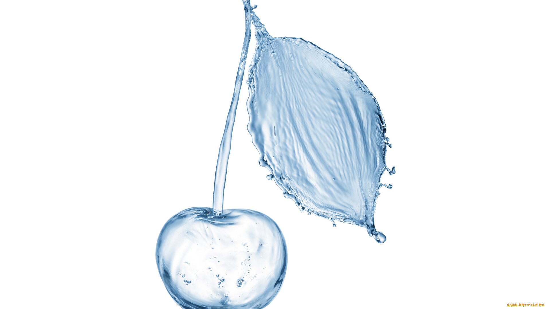 разное, компьютерный, дизайн, листик, черешня, белый, фон, вода, брызги