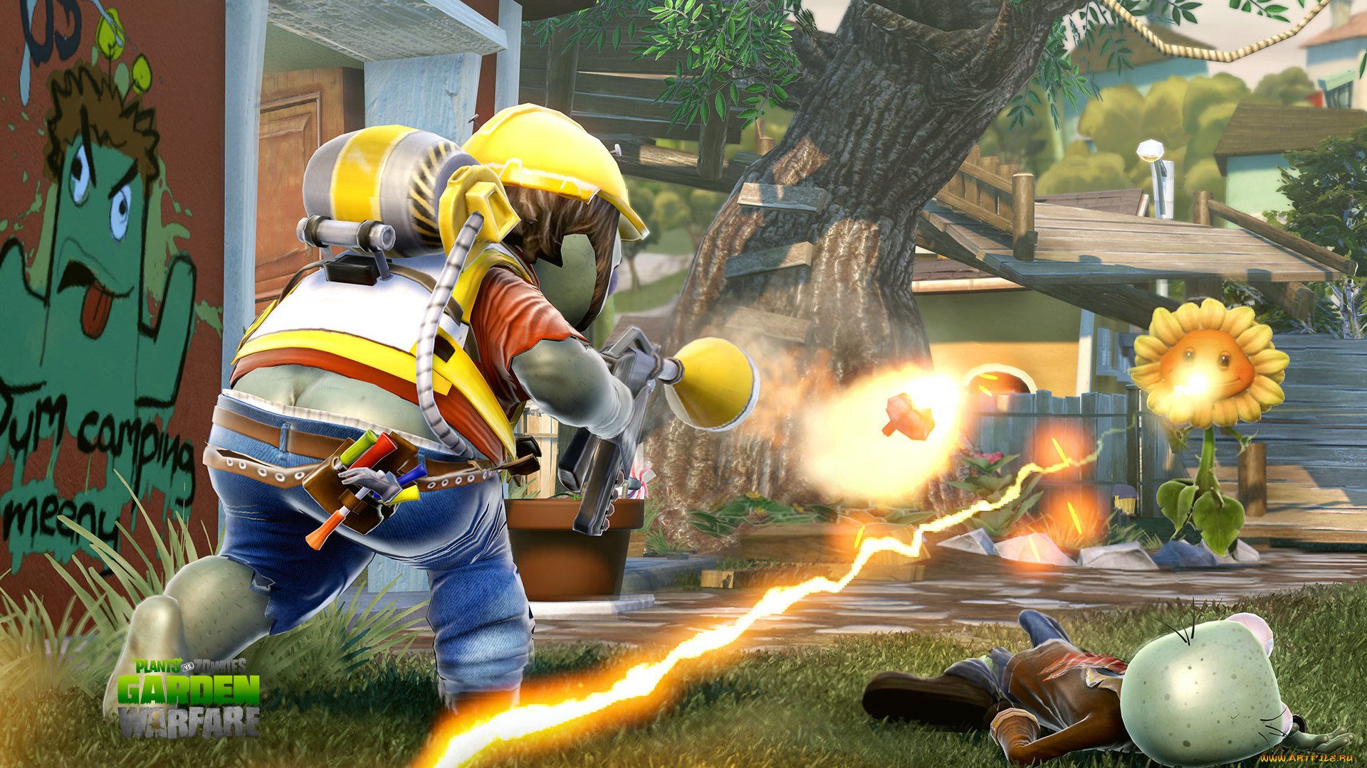 видео, игры, plants, vs, , zombies, , garden, warfare, растение, атака