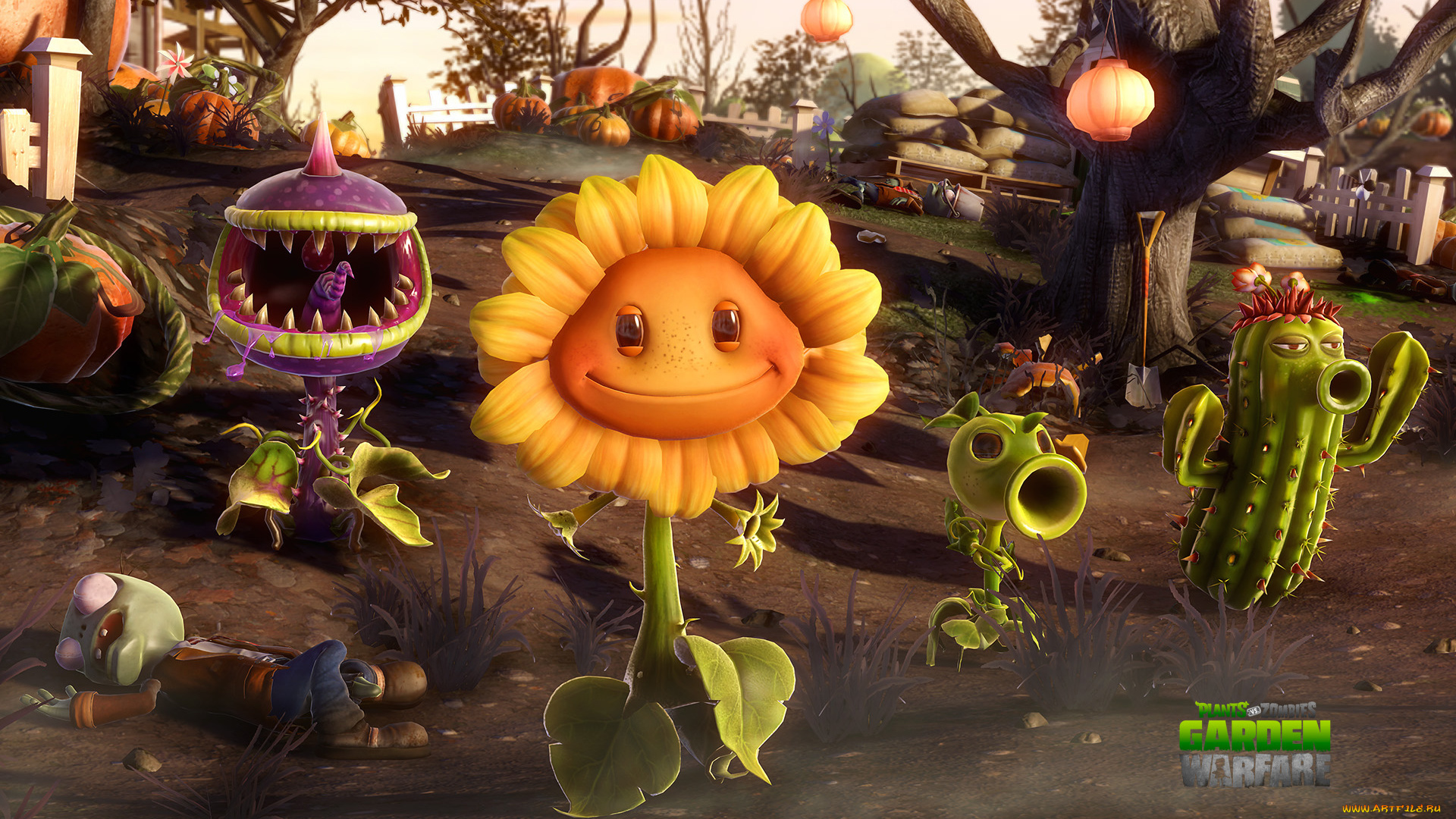 видео, игры, plants, vs, , zombies, , garden, warfare, растение