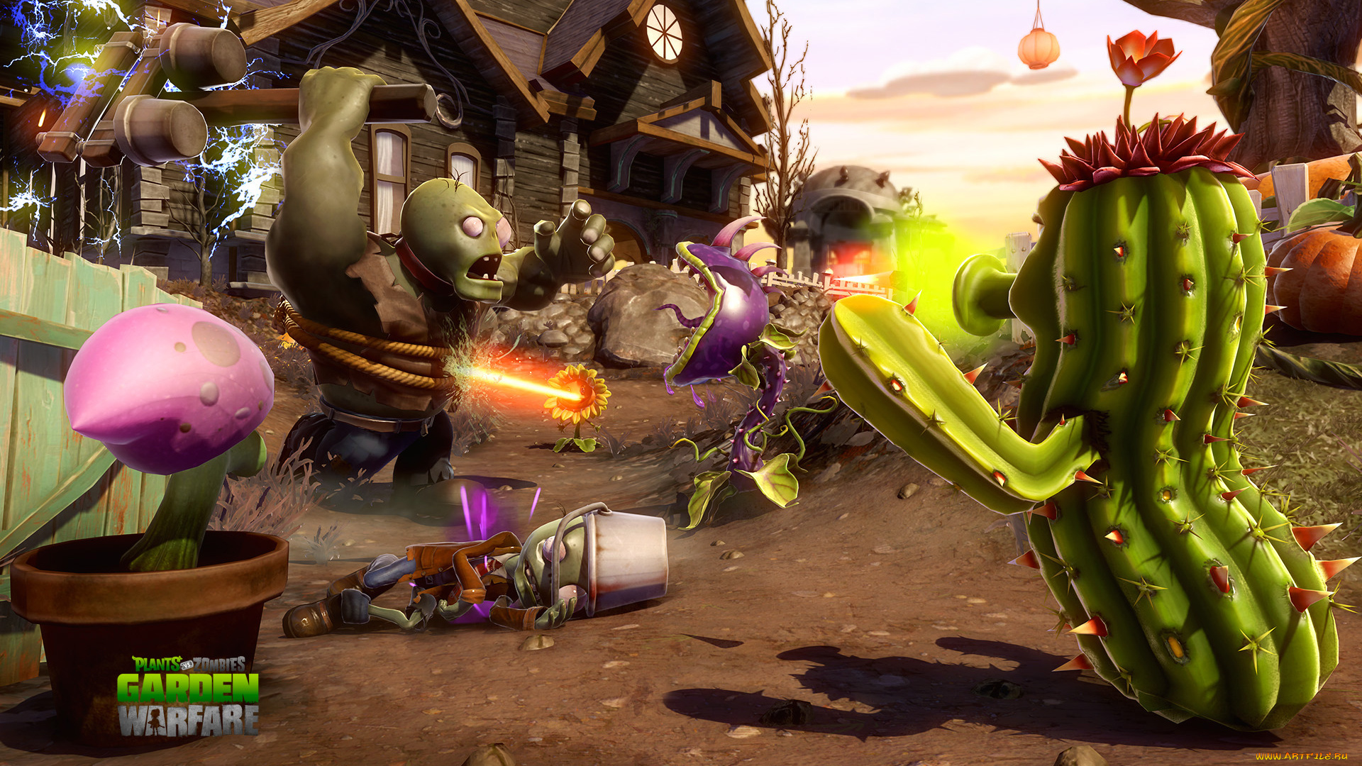 видео, игры, plants, vs, , zombies, , garden, warfare, кактус