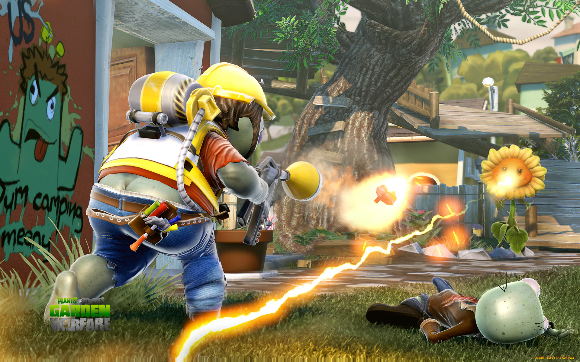 видео, игры, plants, vs, , zombies, , garden, warfare, растение, атака