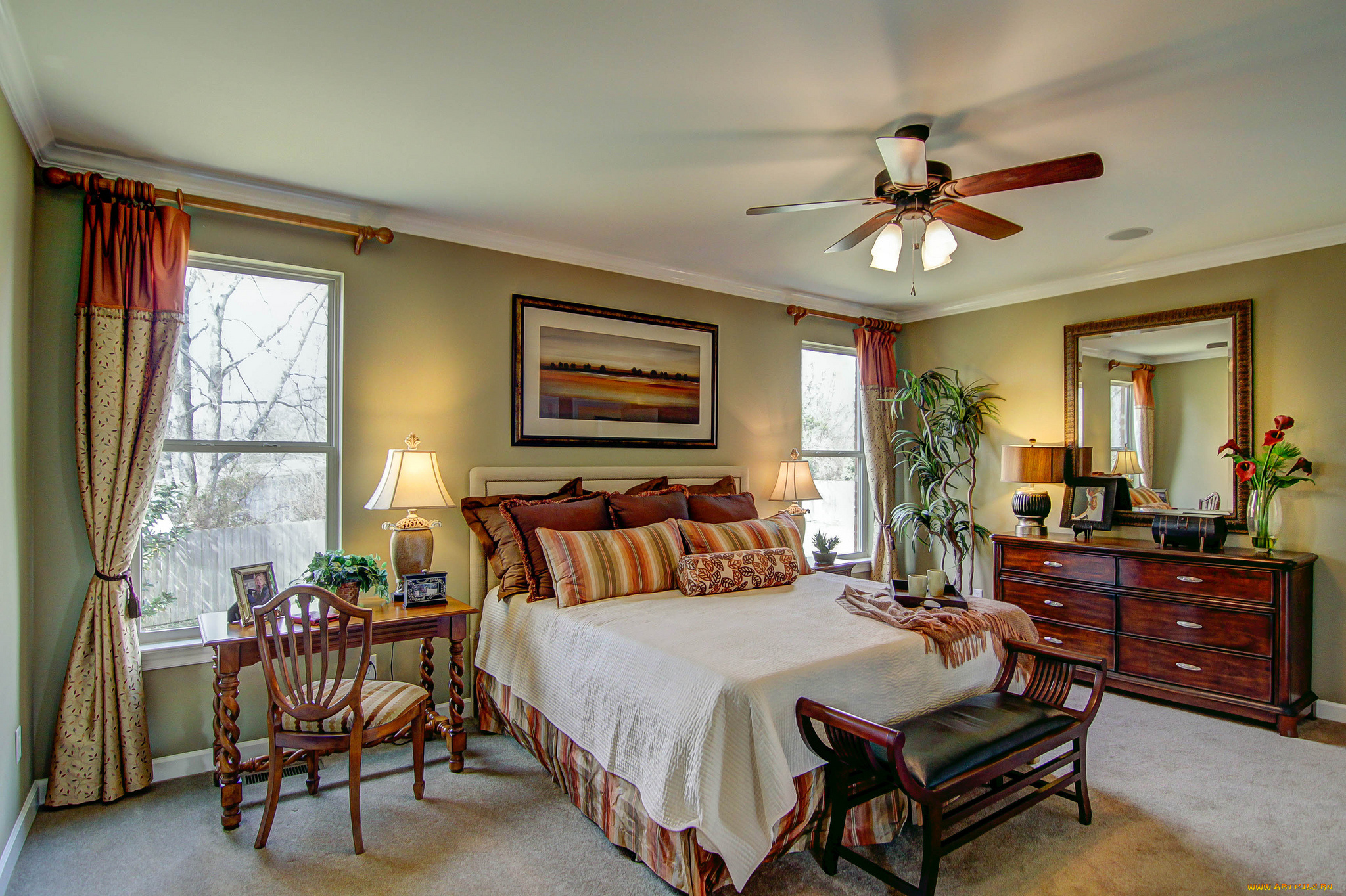 интерьер, спальня, кровать