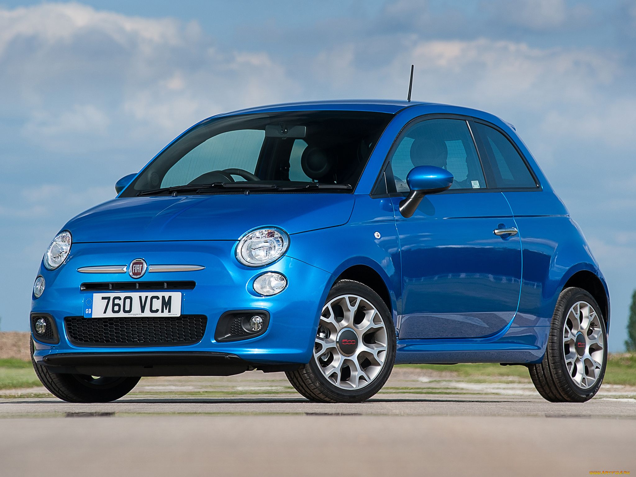 автомобили, fiat, синий, 500s, uk-spec