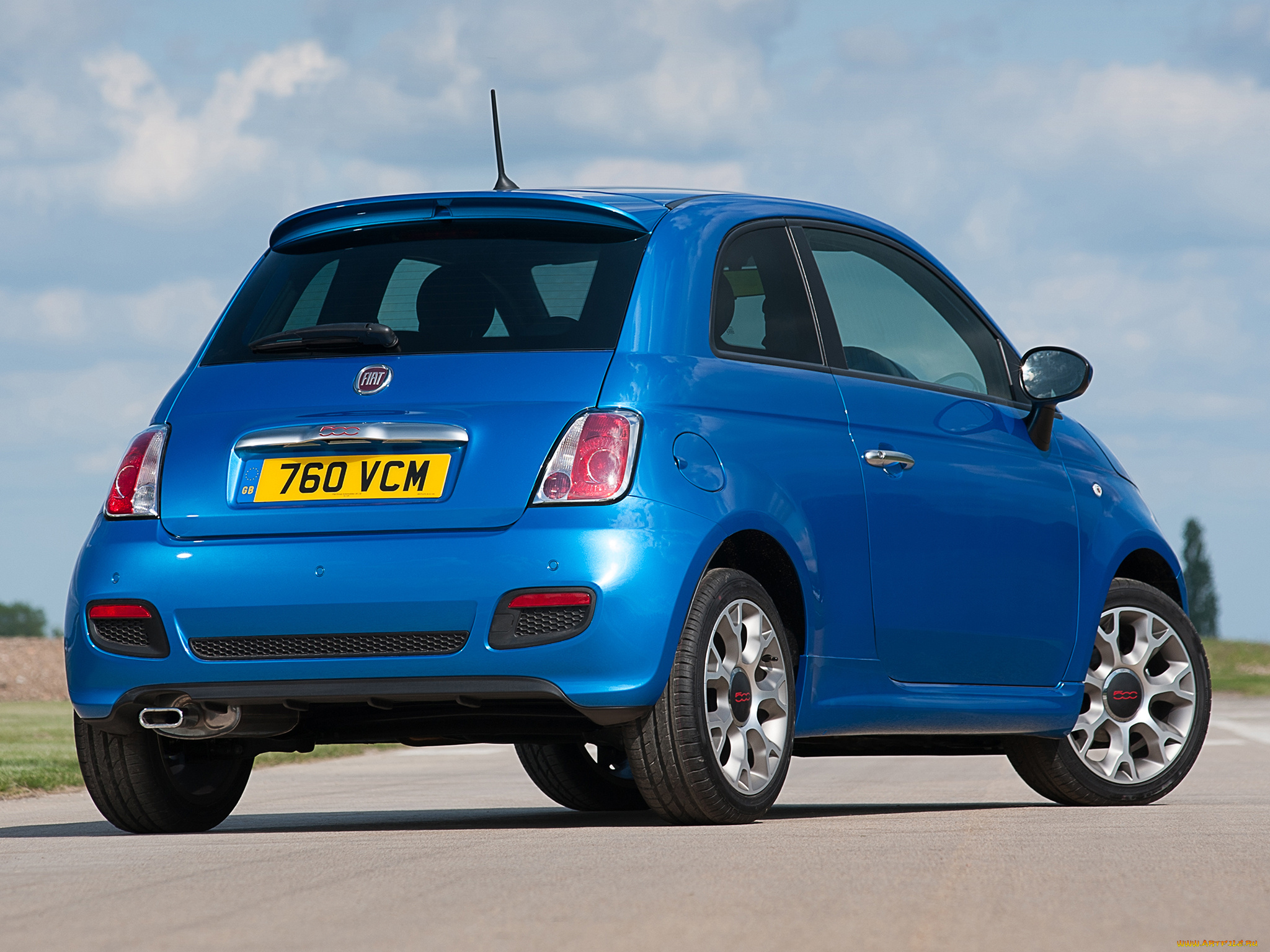 автомобили, fiat, синий, 500s, uk-spec
