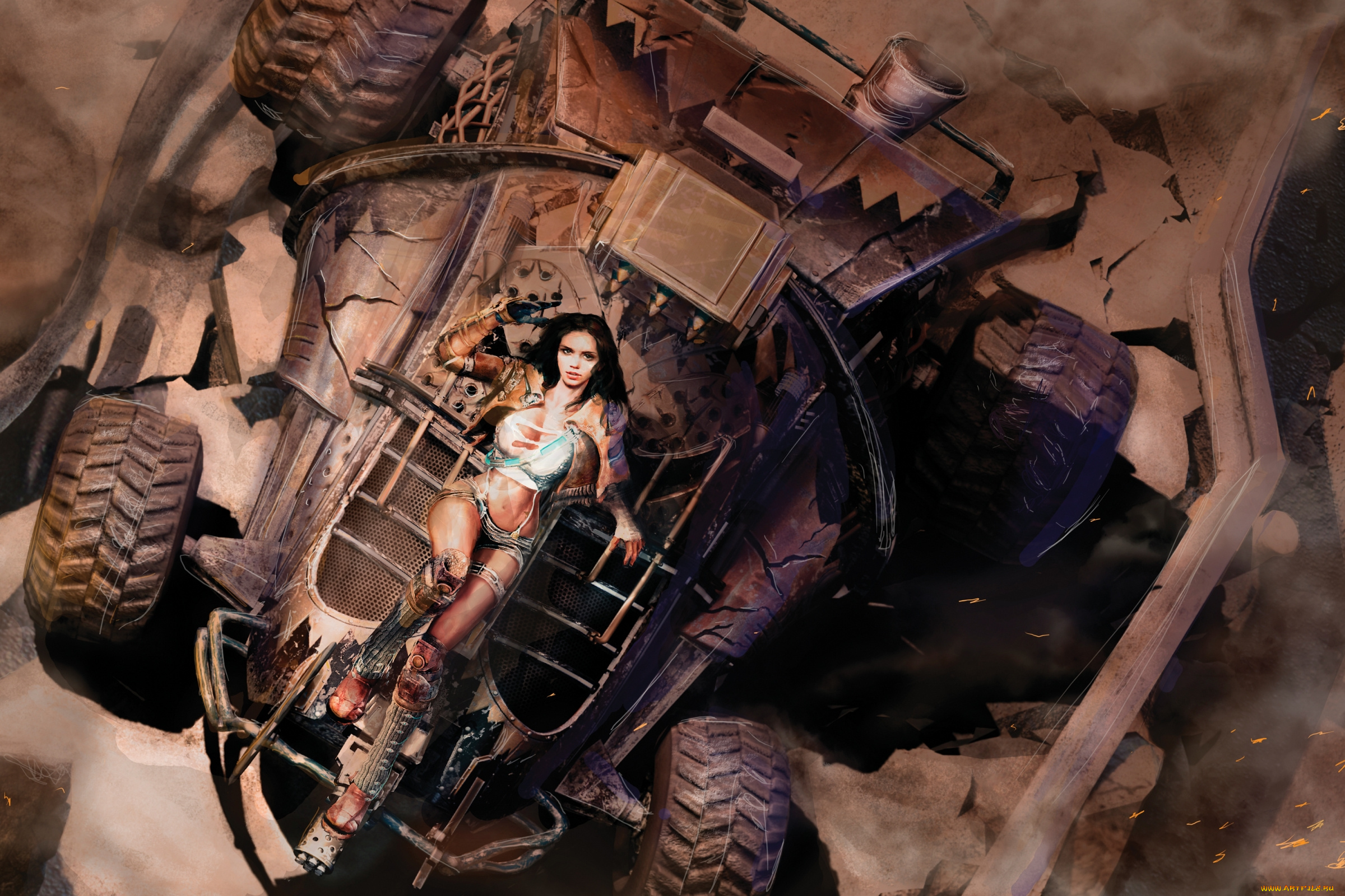 auto, assault, видео, игры, механизм, девушка