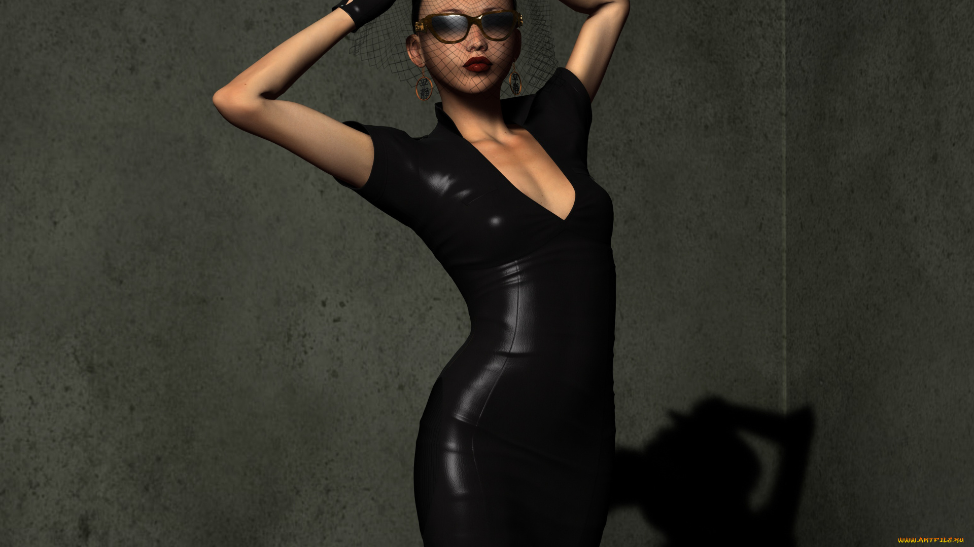 3д, графика, люди, , people, фон, девушка, взгляд, очки