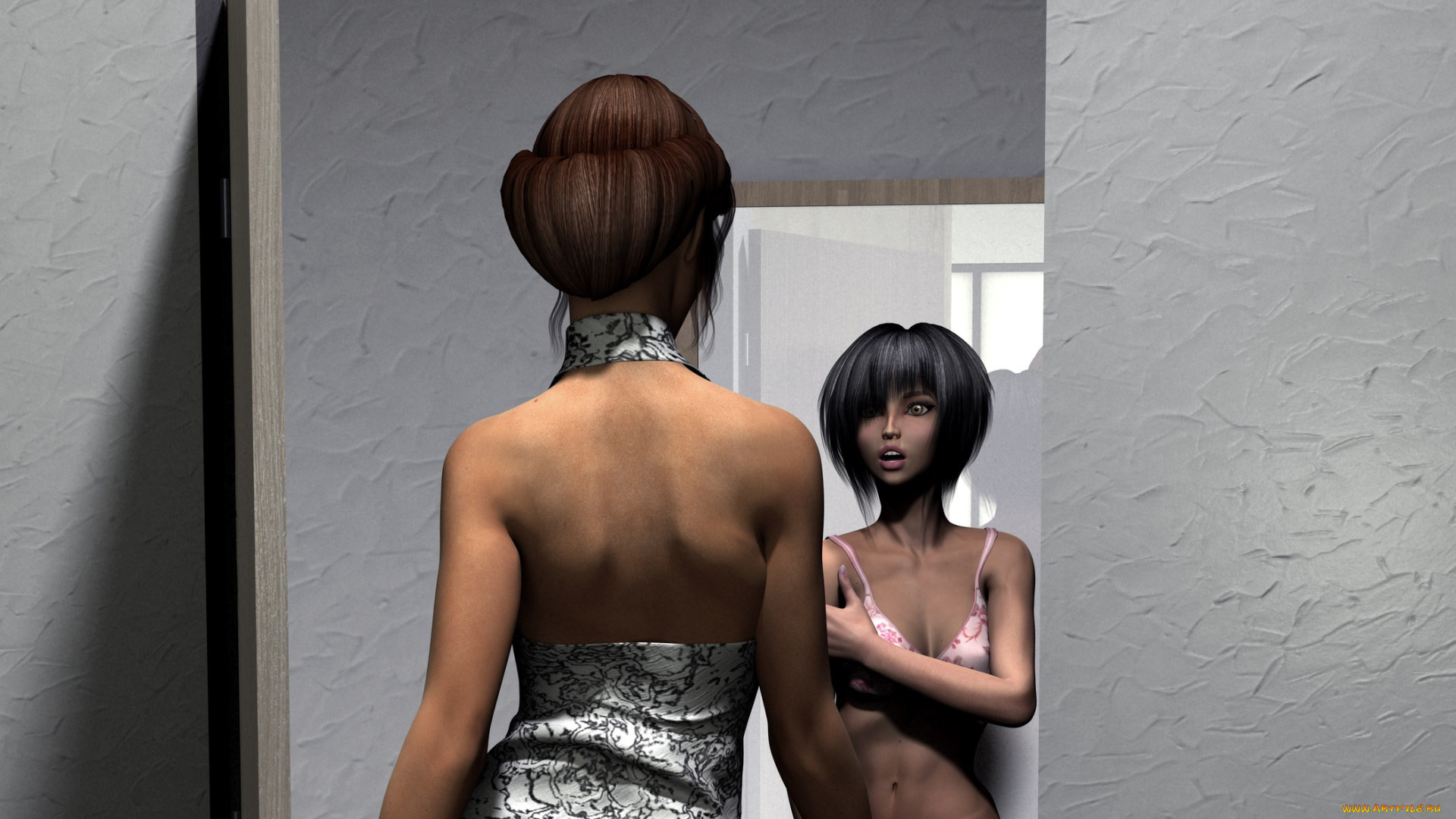 3д, графика, люди, , people, фон, взгляд, девушки