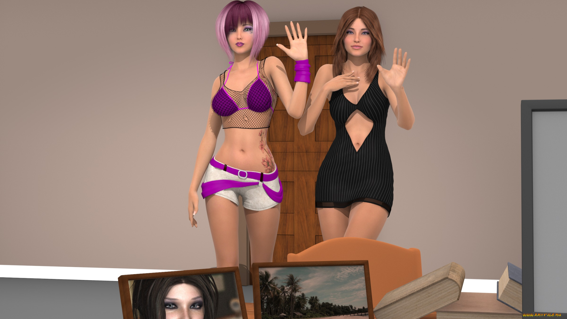 3д, графика, люди, , people, фон, взгляд, девушки