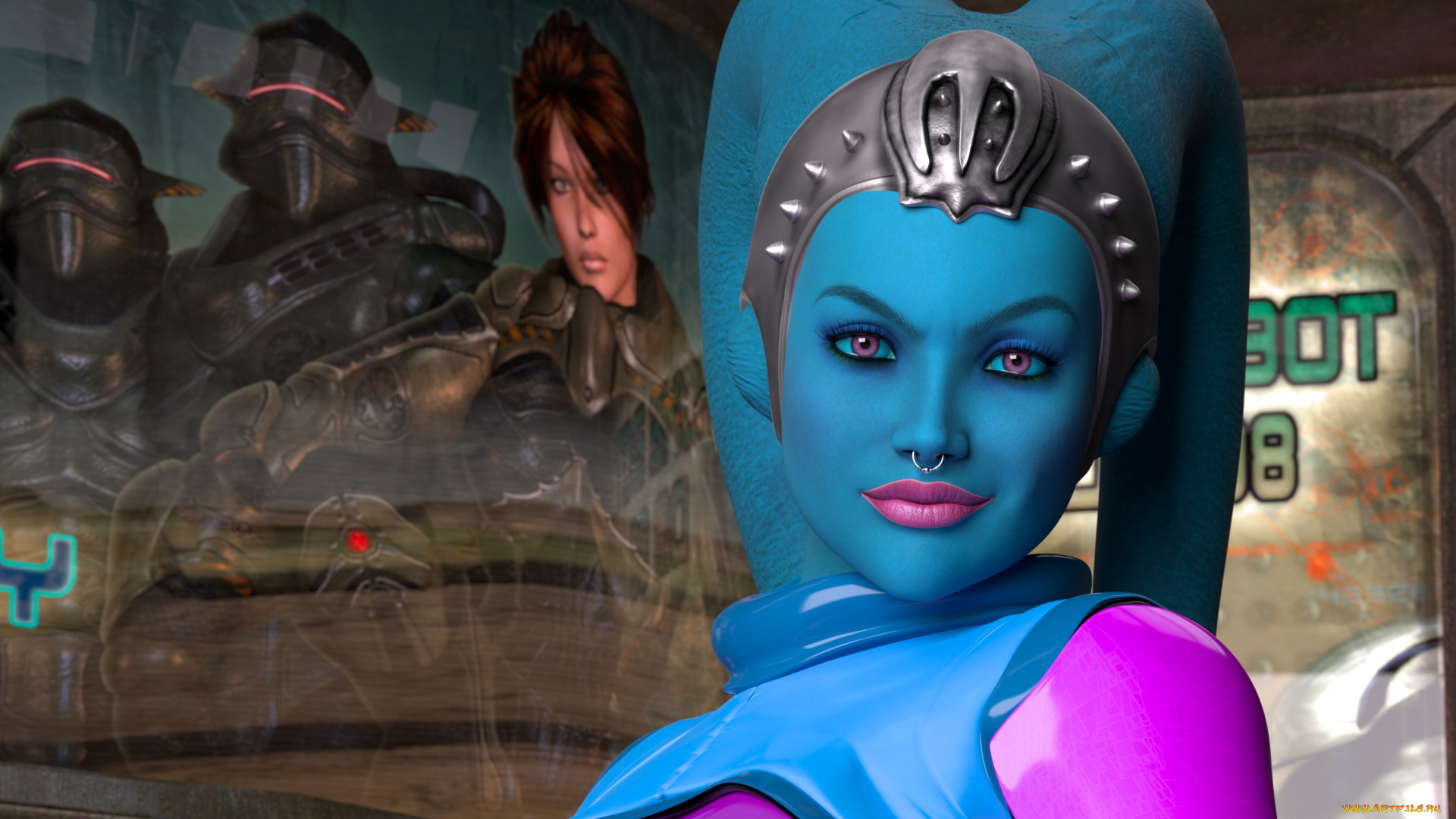 3д, графика, существа, , creatures, взгляд, халк, фон