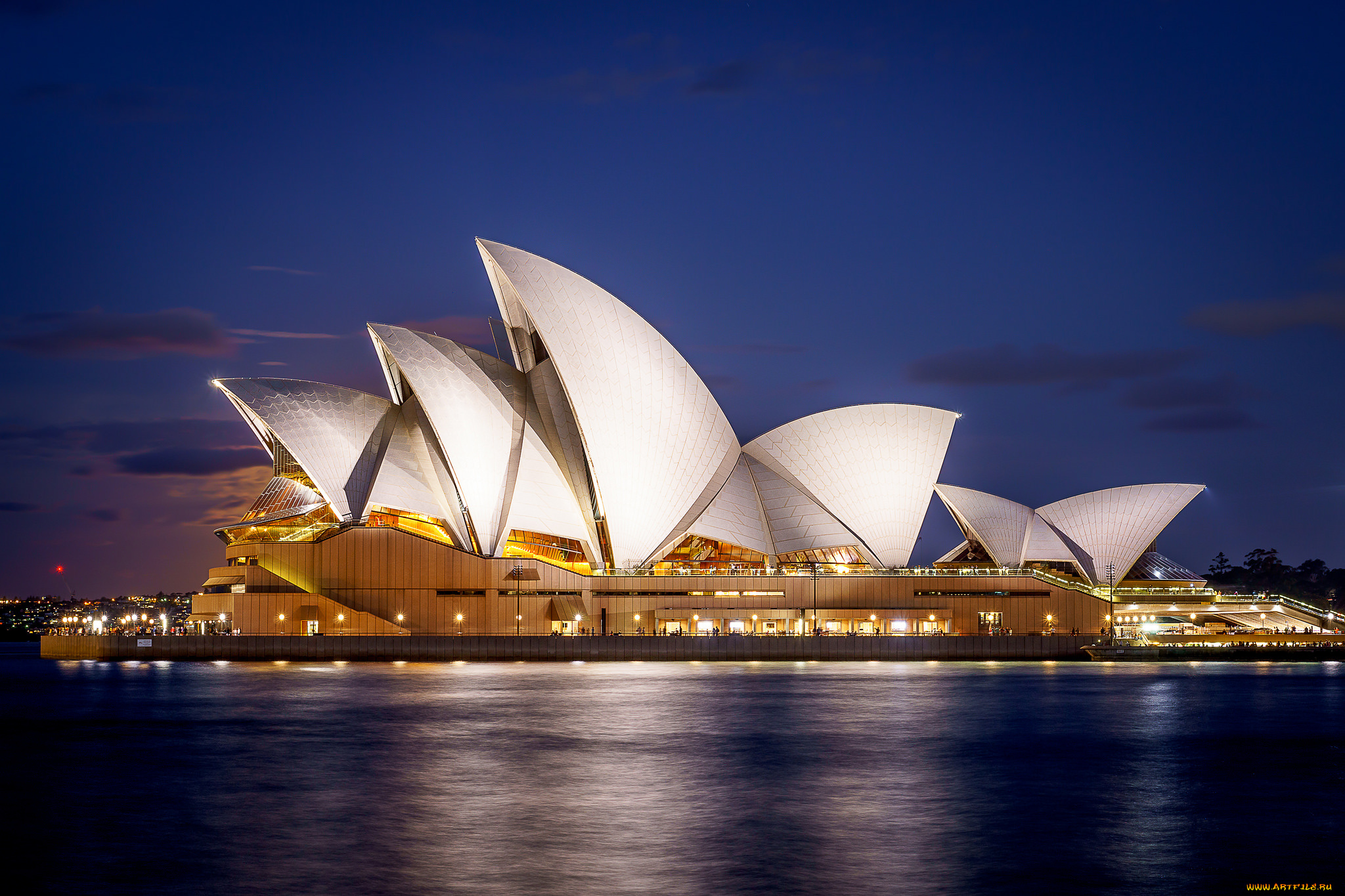 sydney, opera, house, города, сидней, , австралия, ночь, здание, огни