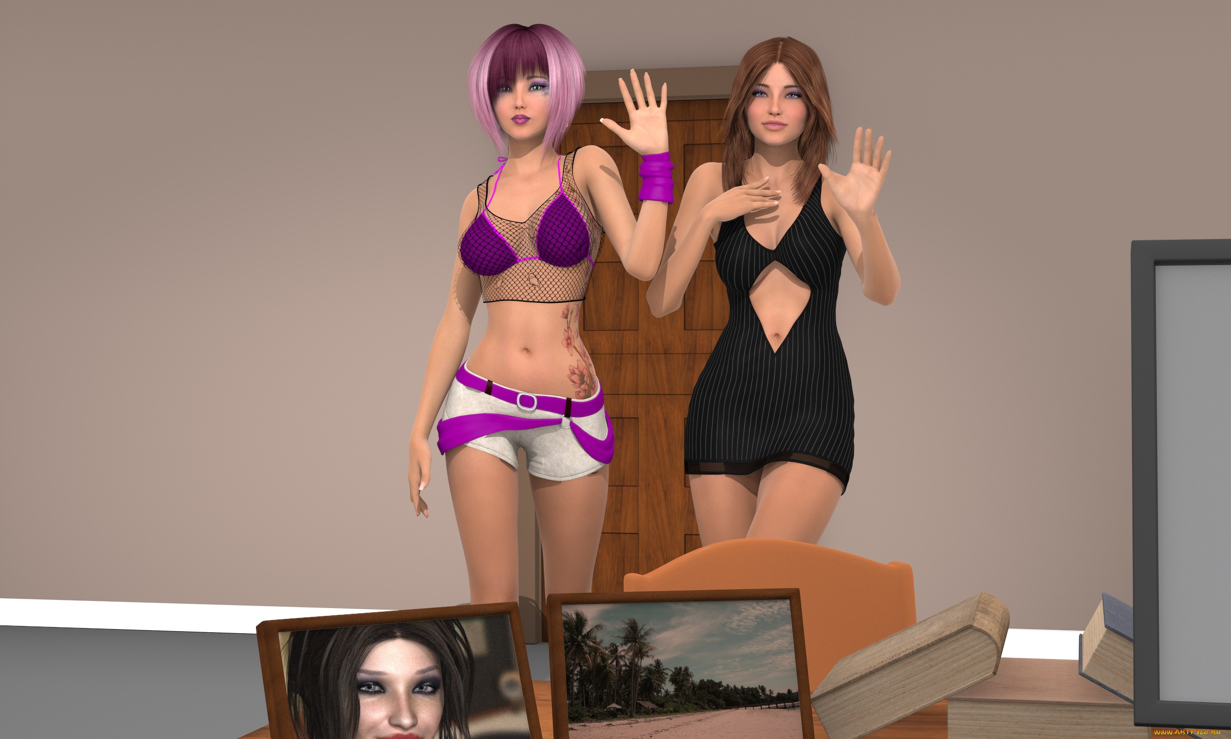 3д, графика, люди, , people, фон, взгляд, девушки