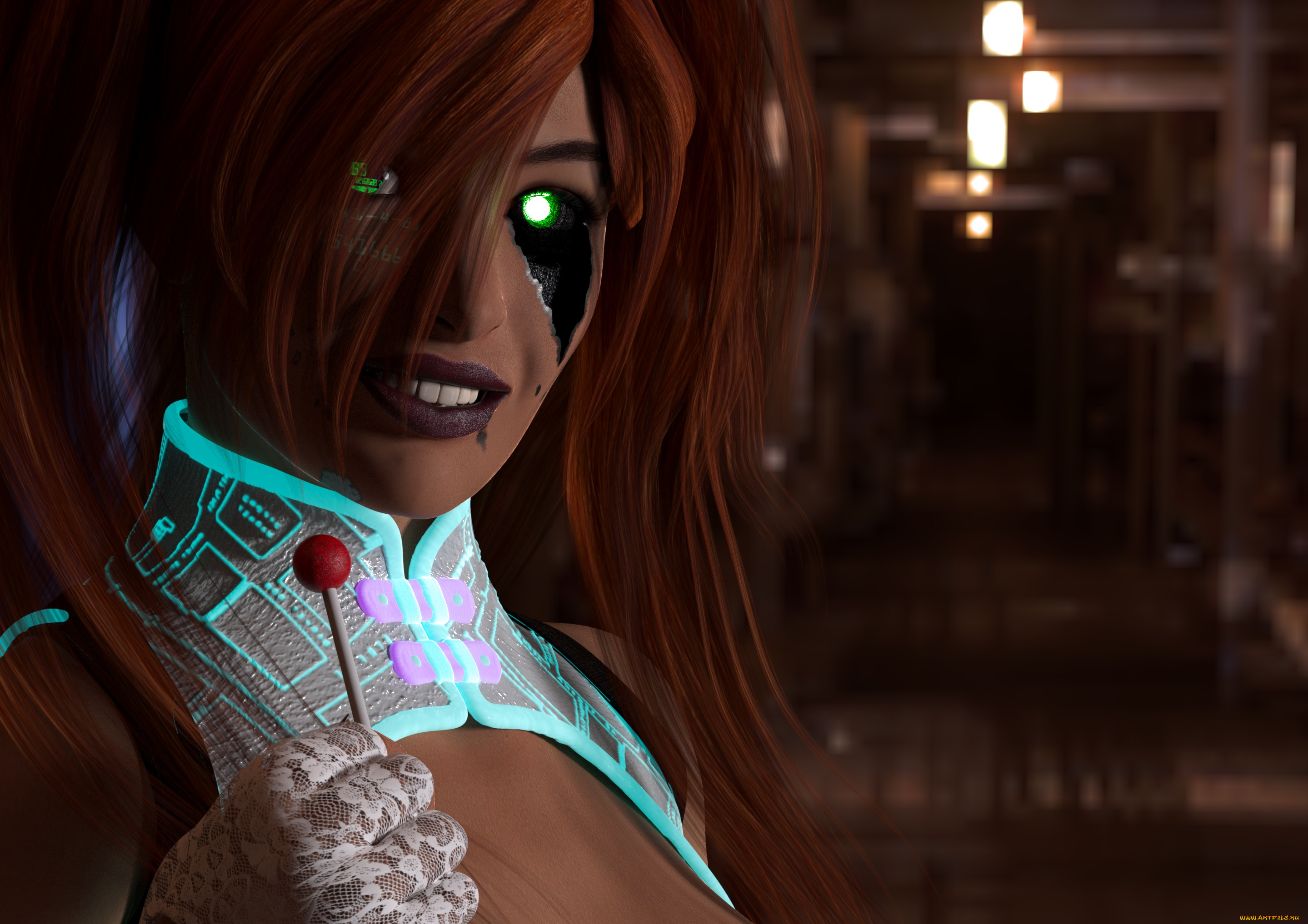 3д, графика, существа, , creatures, взгляд, киборг, фон