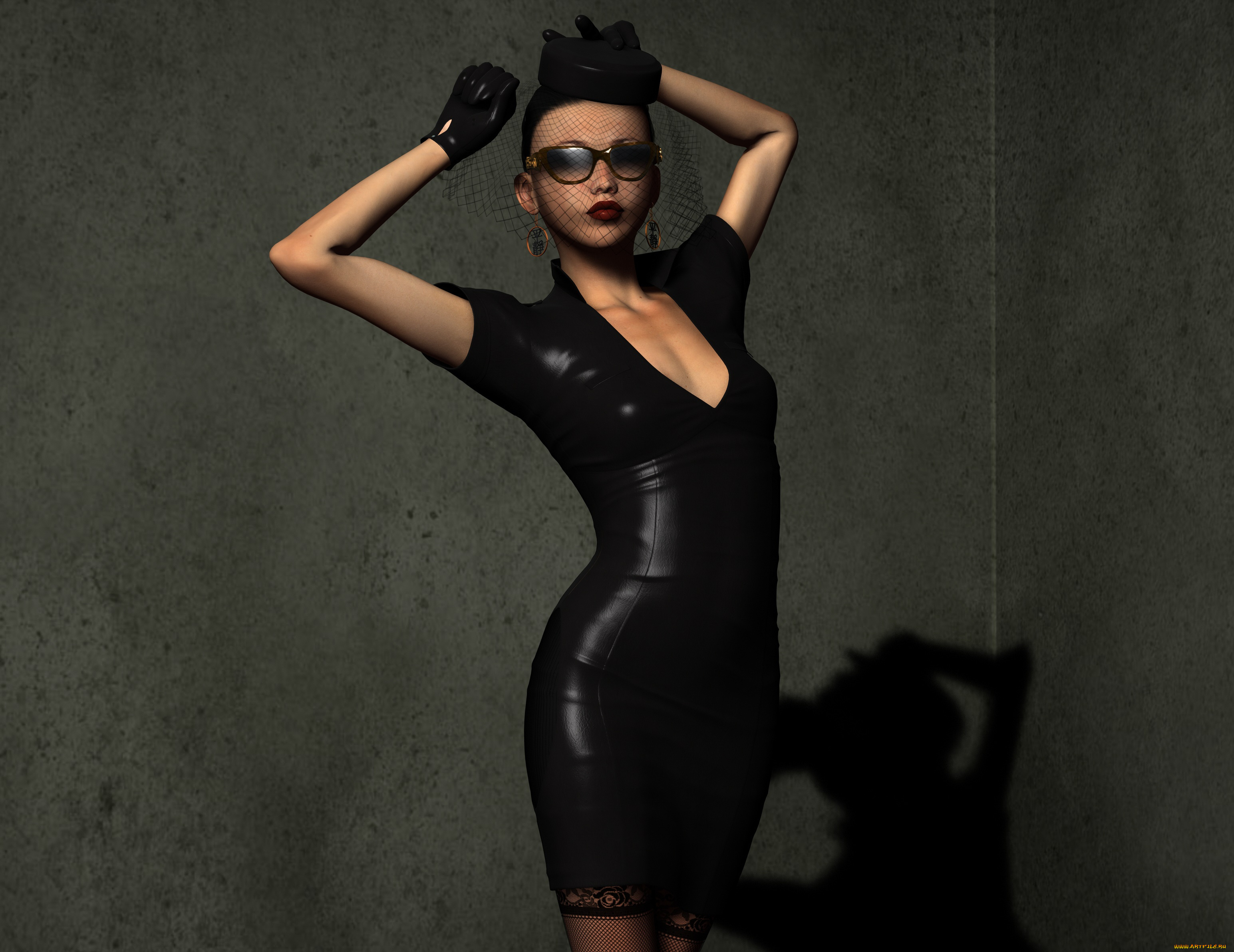 3д, графика, люди, , people, фон, девушка, взгляд, очки