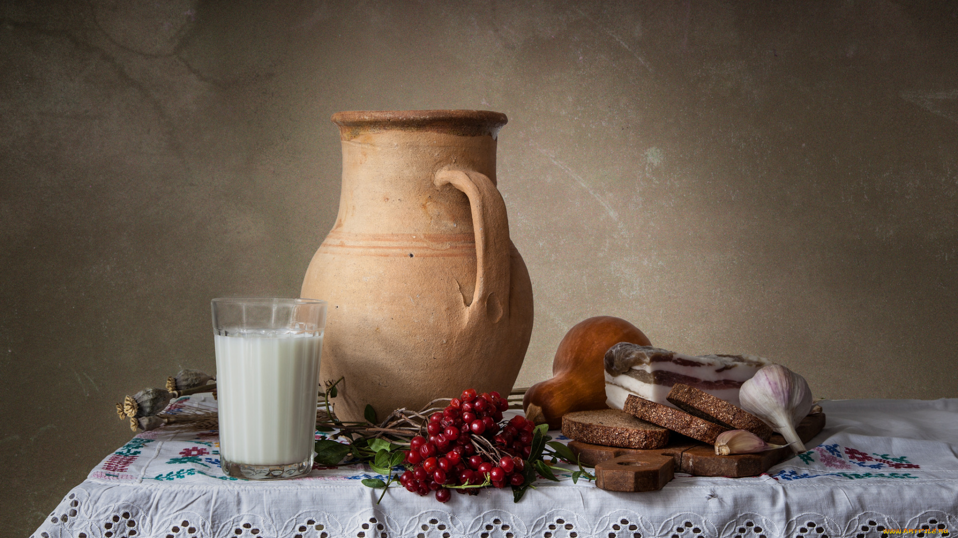 еда, натюрморт, снедь, крынка, молоко