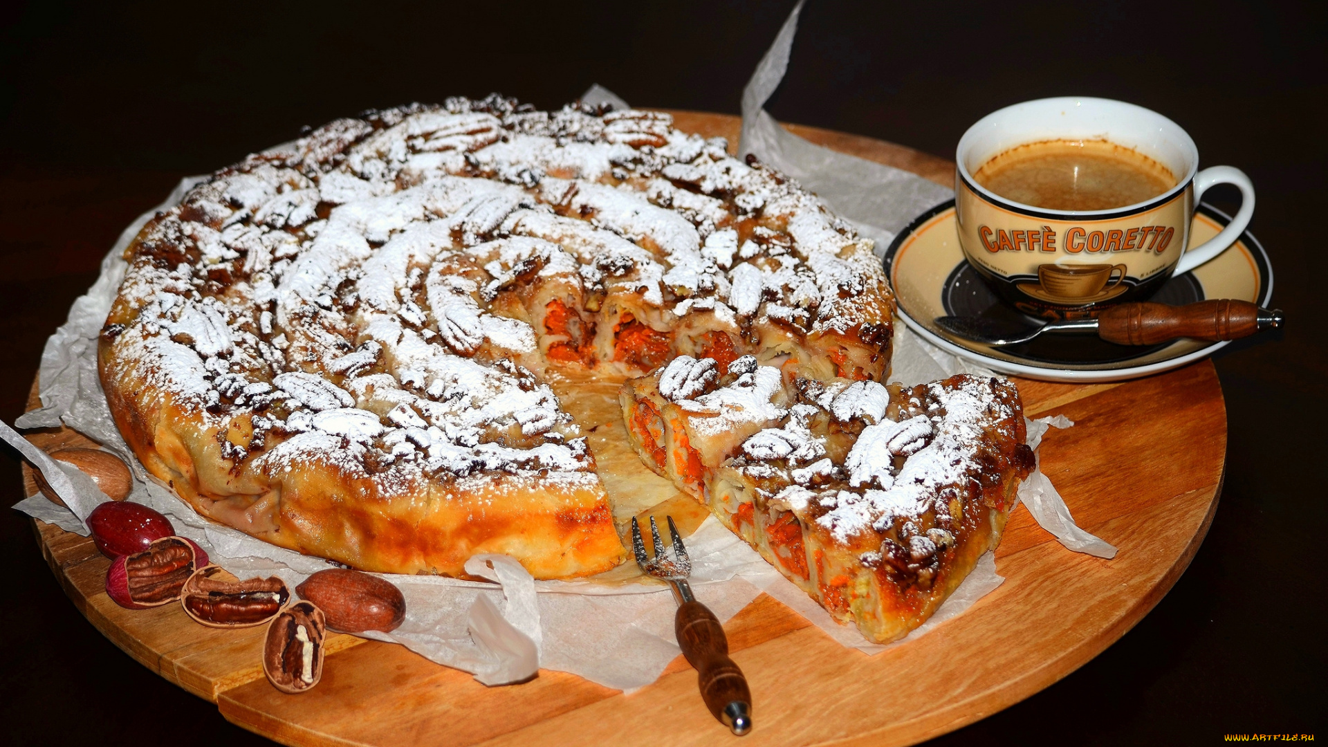 еда, пироги, кофе, пирог