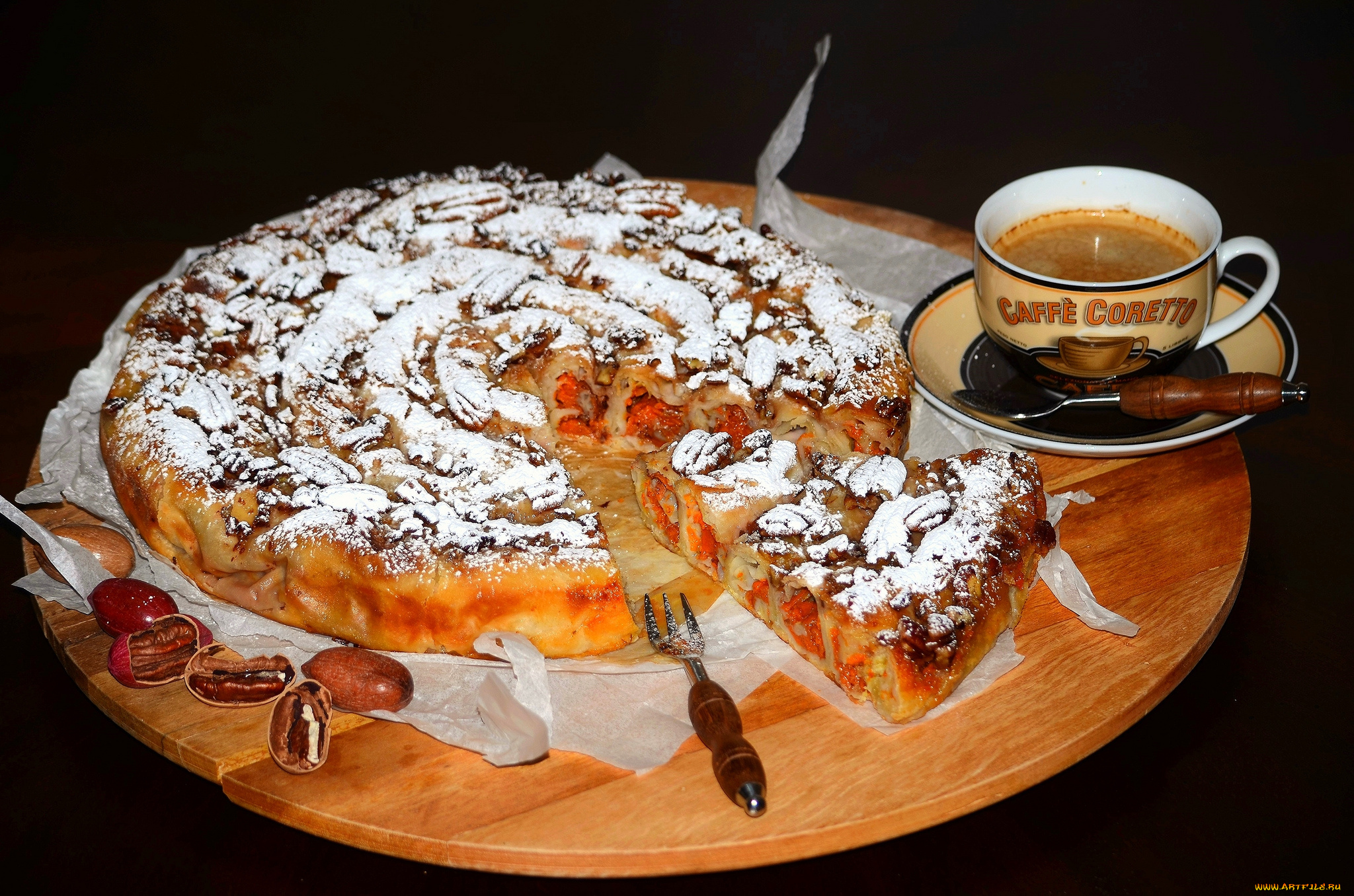 еда, пироги, кофе, пирог