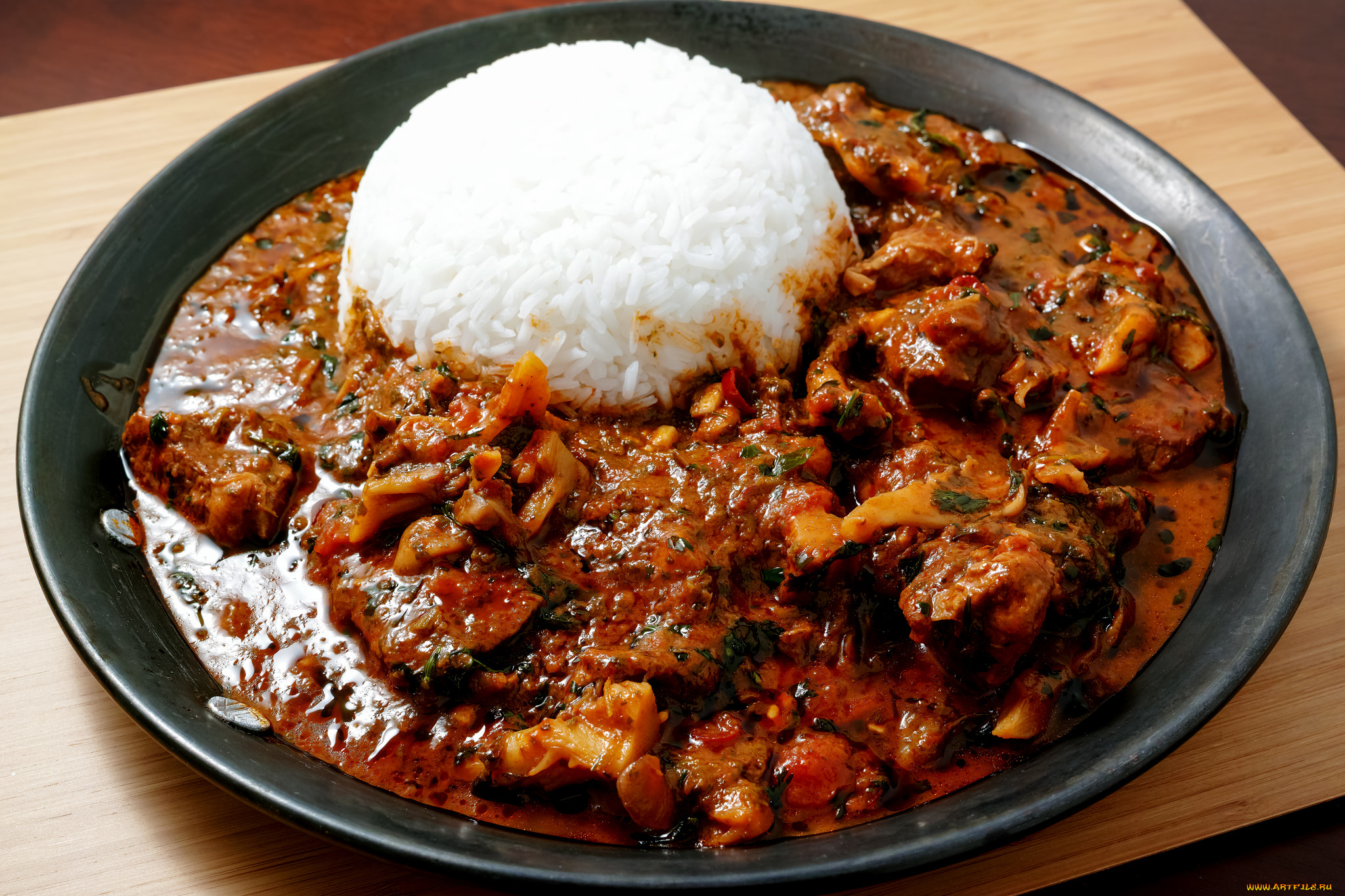 еда, мясные, блюда, рис, соус, мясо