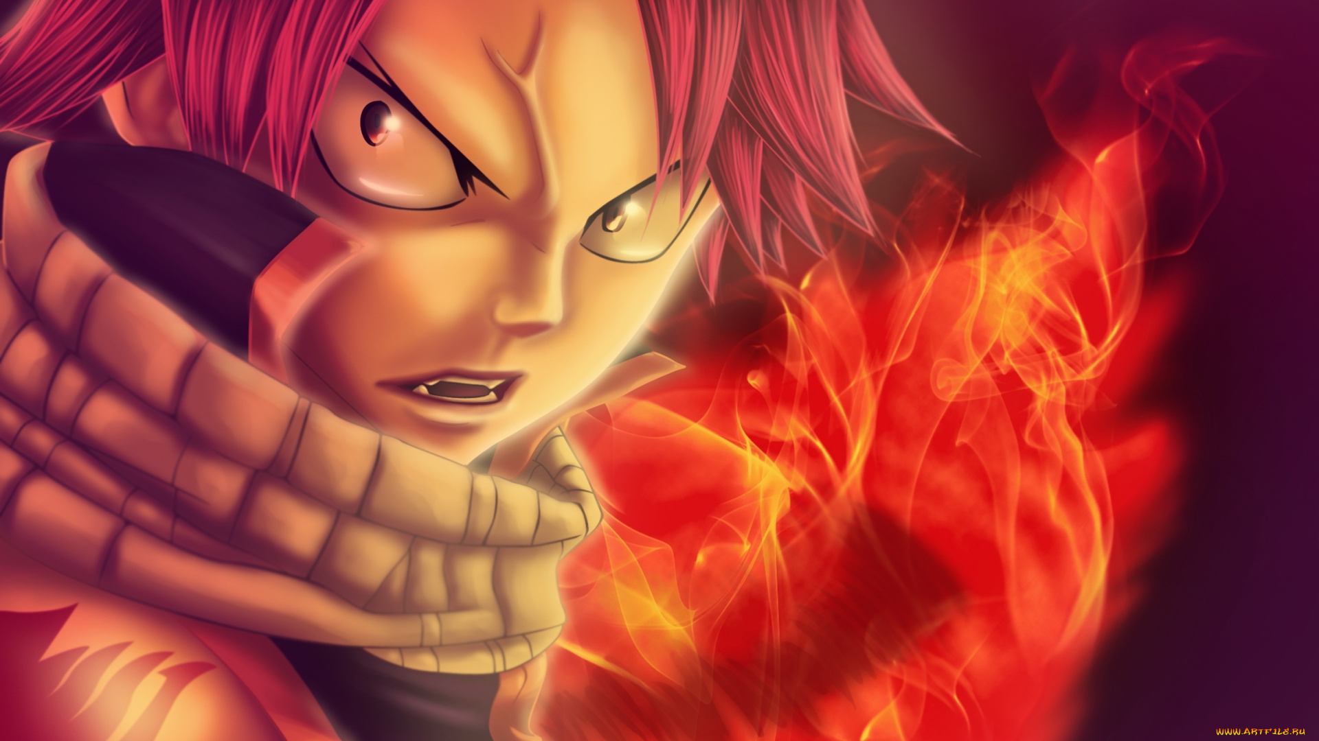 аниме, fairy, tail, огонь, волшебник, чародей, маг, дракон, dragneel, natsu