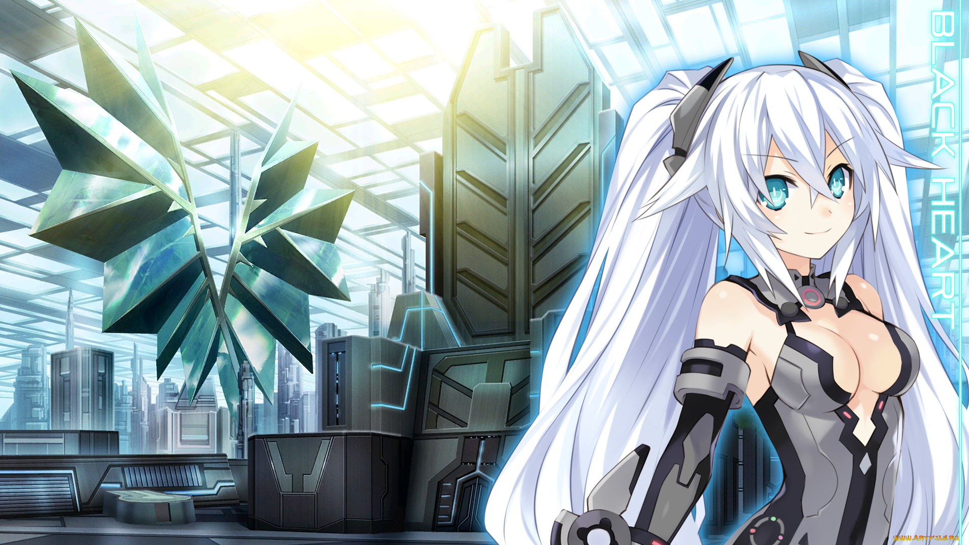 аниме, hyperdimension, neptunia, фон, взгляд, девушка