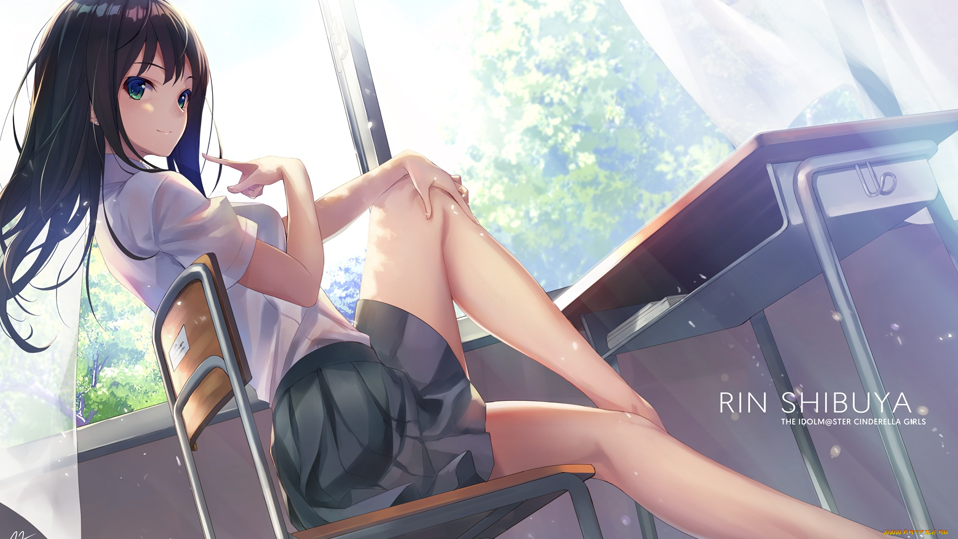 аниме, idolm@ster, фон, взгляд, девушка