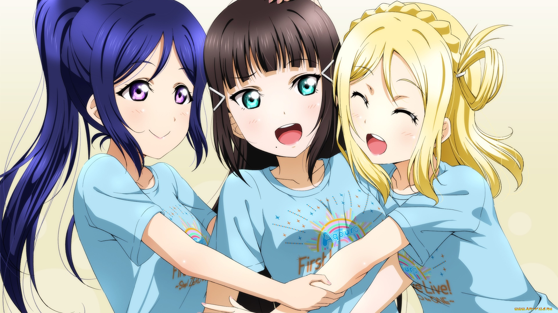 аниме, love, live, , school, idol, project, фон, взгляд, девушки