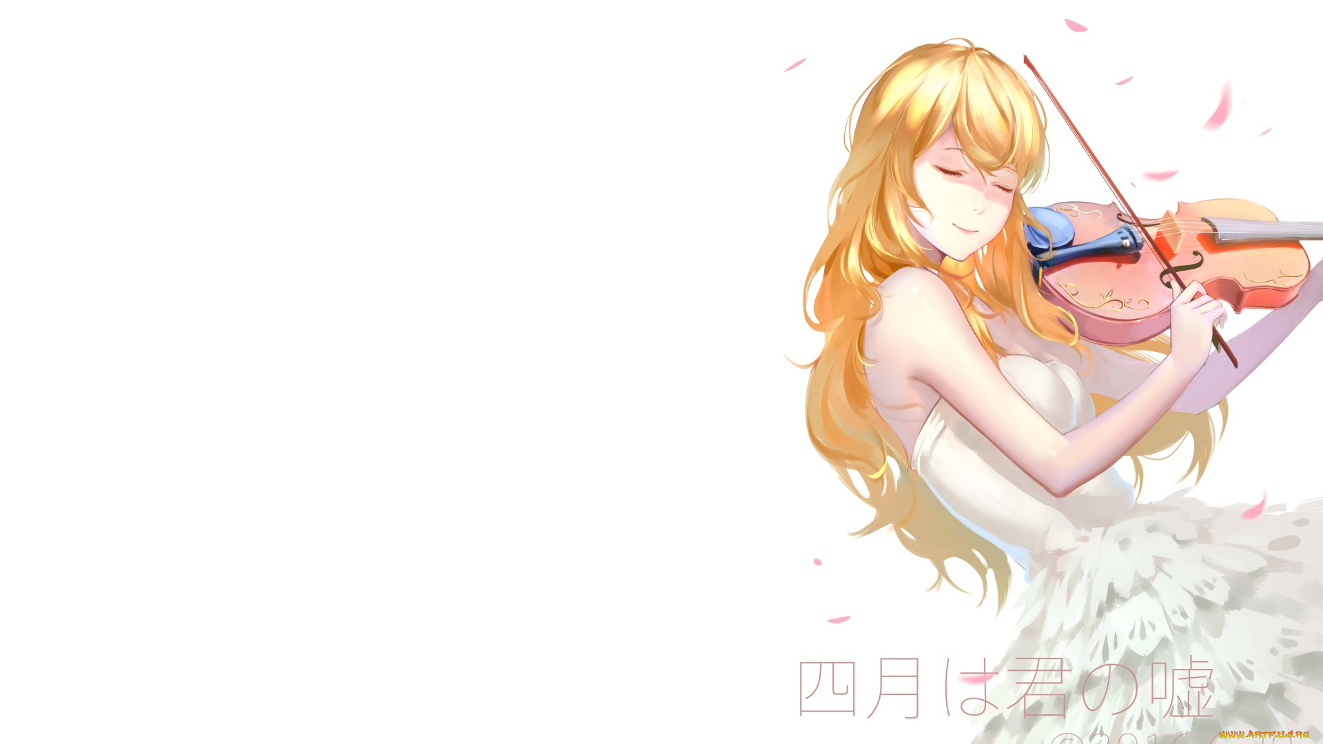 аниме, shigatsu, wa, kimi, no, uso, фон, взгляд, девушка